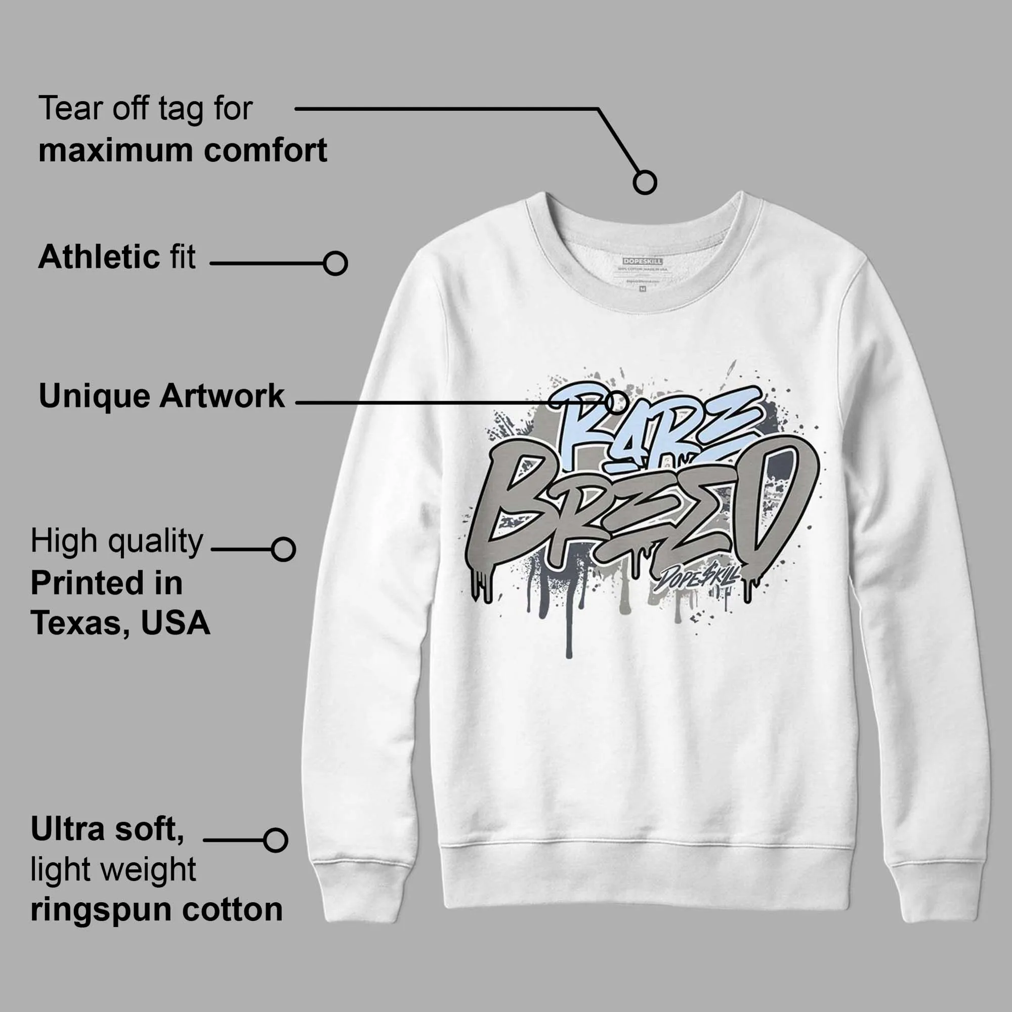 Cool Grey 6s DopeSkill Sweatshirt Rare Breed Graphic sold by Archiify product image thumbnail 3