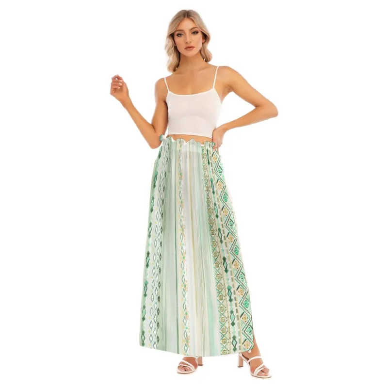 Bohemian Style Striped Print Women's Side Split Skirt sold by Archiify