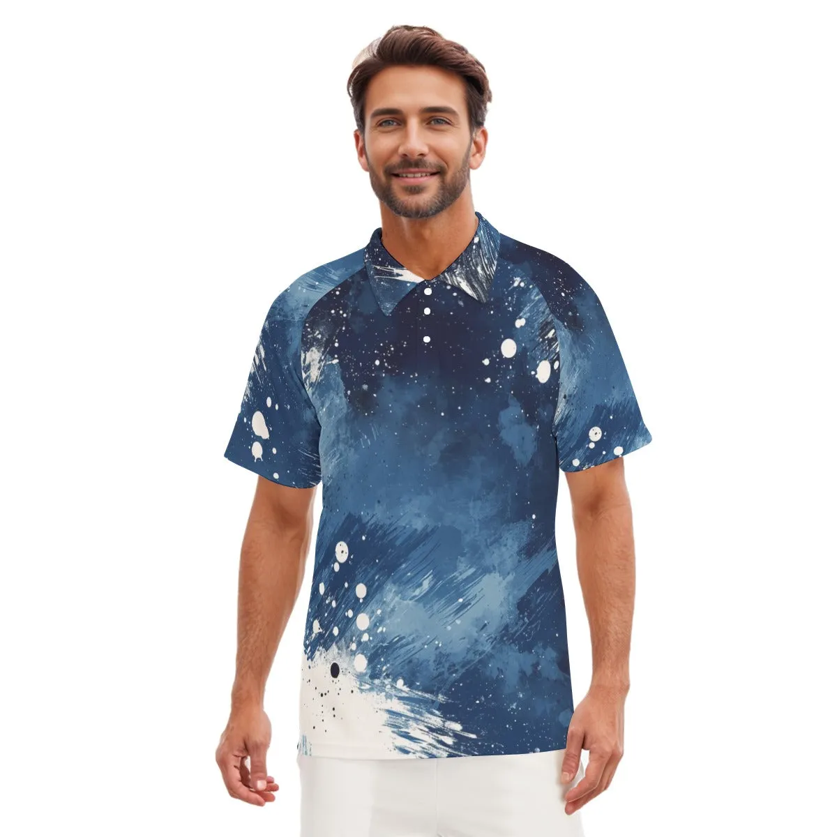 All-Over Print Men's Short Sleeve Polo Shirt With Button Closure sold by Archiify