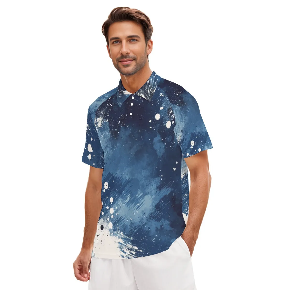 All-Over Print Men's Short Sleeve Polo Shirt With Button Closure sold by Archiify product image thumbnail 2