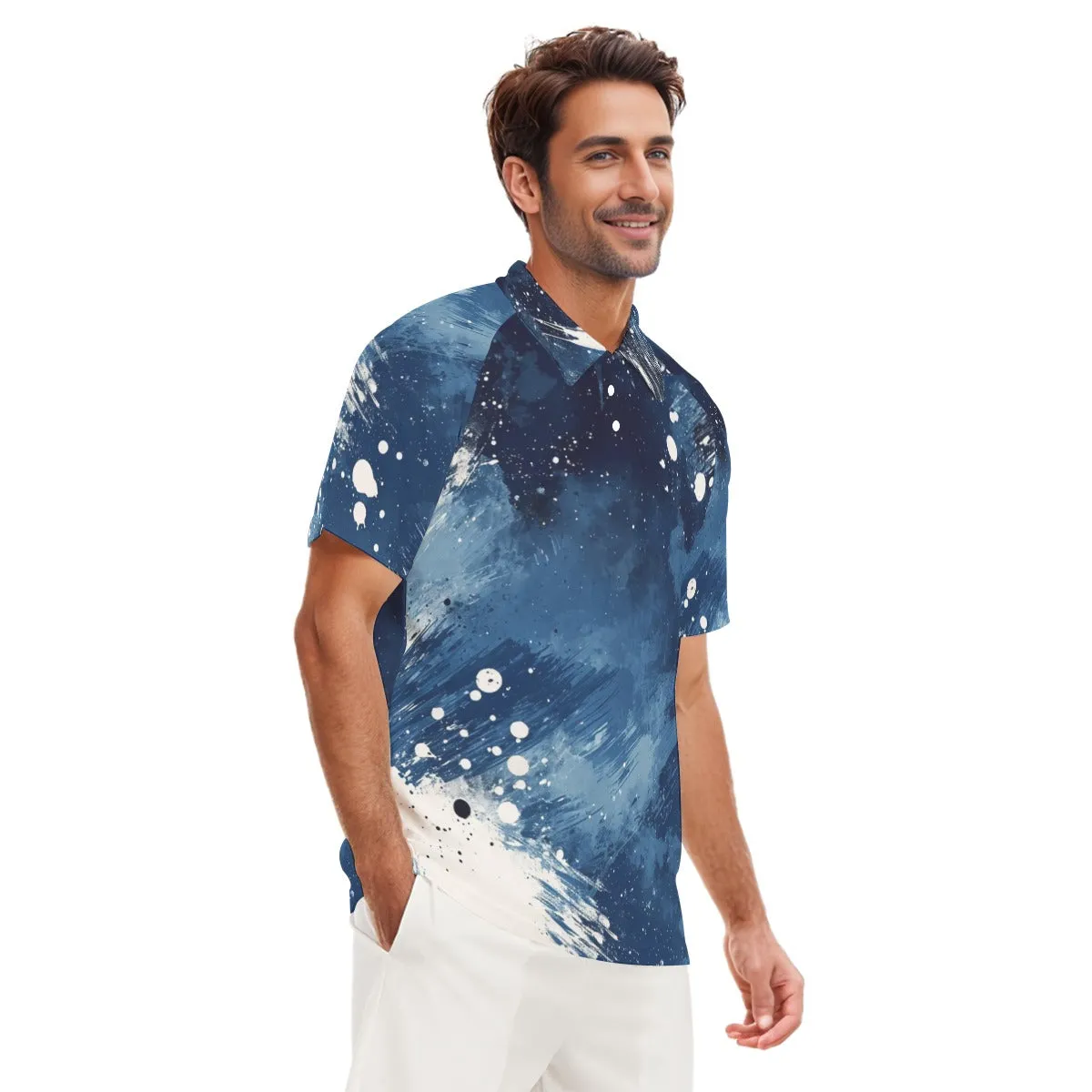 All-Over Print Men's Short Sleeve Polo Shirt With Button Closure sold by Archiify product image thumbnail 3
