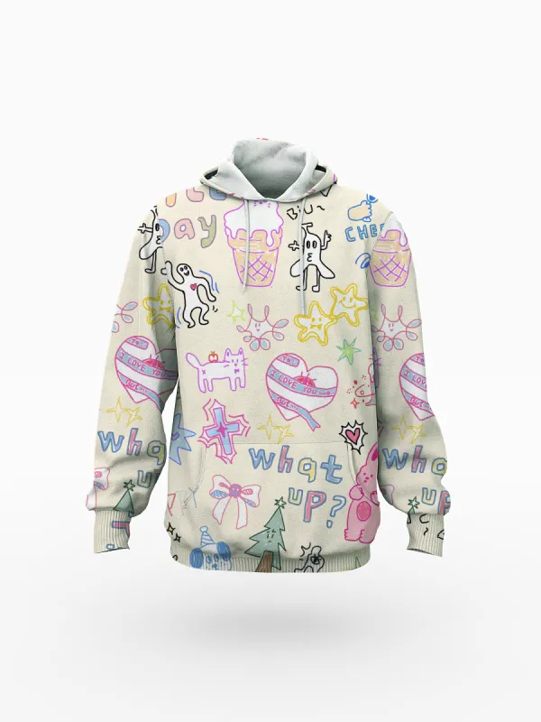 Graffiti Print Women's Slim Pullover Hoodie sold by Archiify
