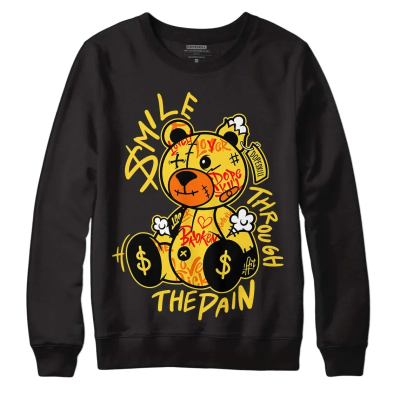 Black Tour Yellow AJ 4 Thunder DopeSkill Sweatshirt Smile Through The Pain Graphic sold by Archiify
