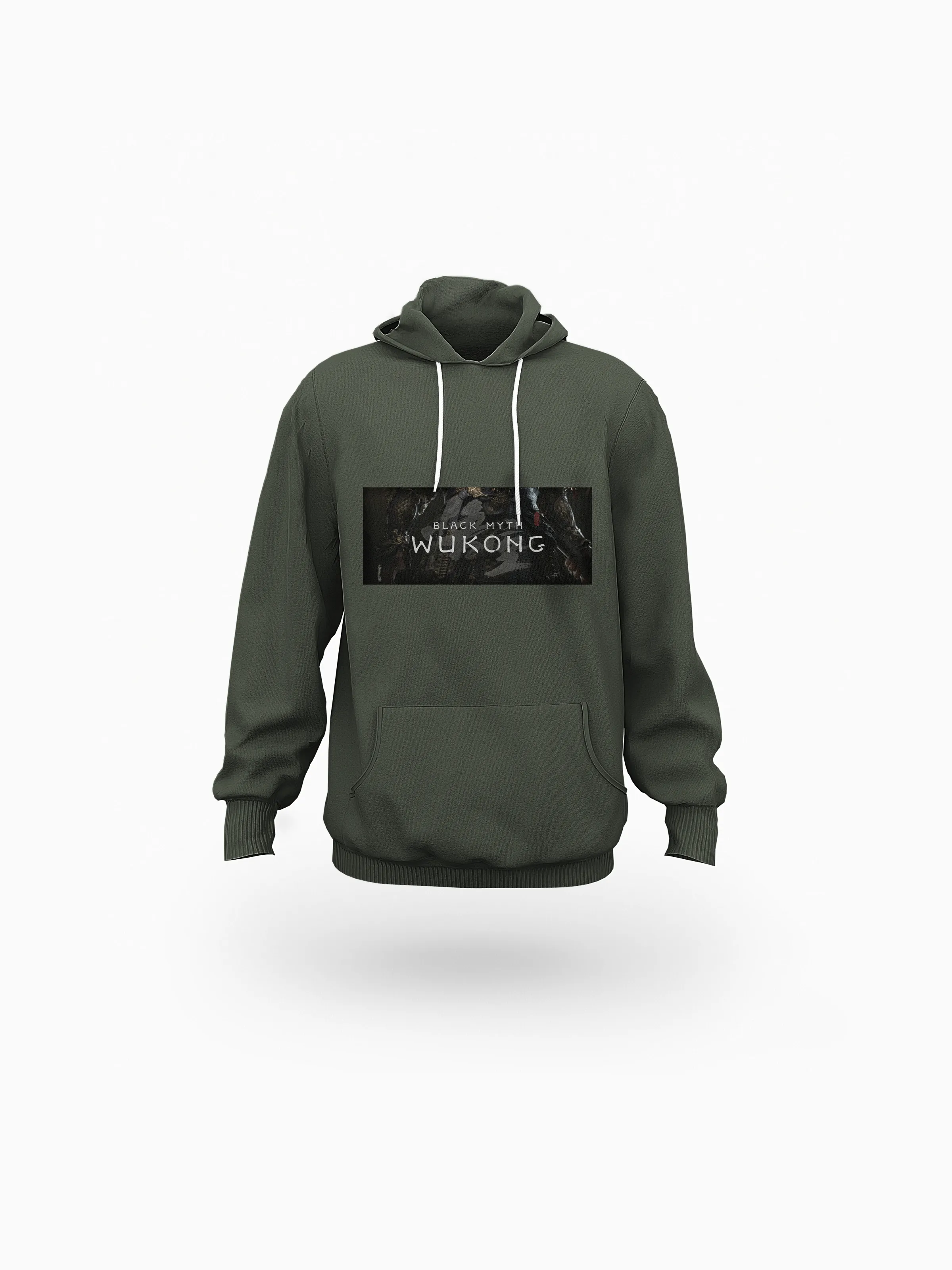 WuKong XIII Army Green All-Over Print Men's Pullover Hoodie sold by Archiify product image thumbnail 2