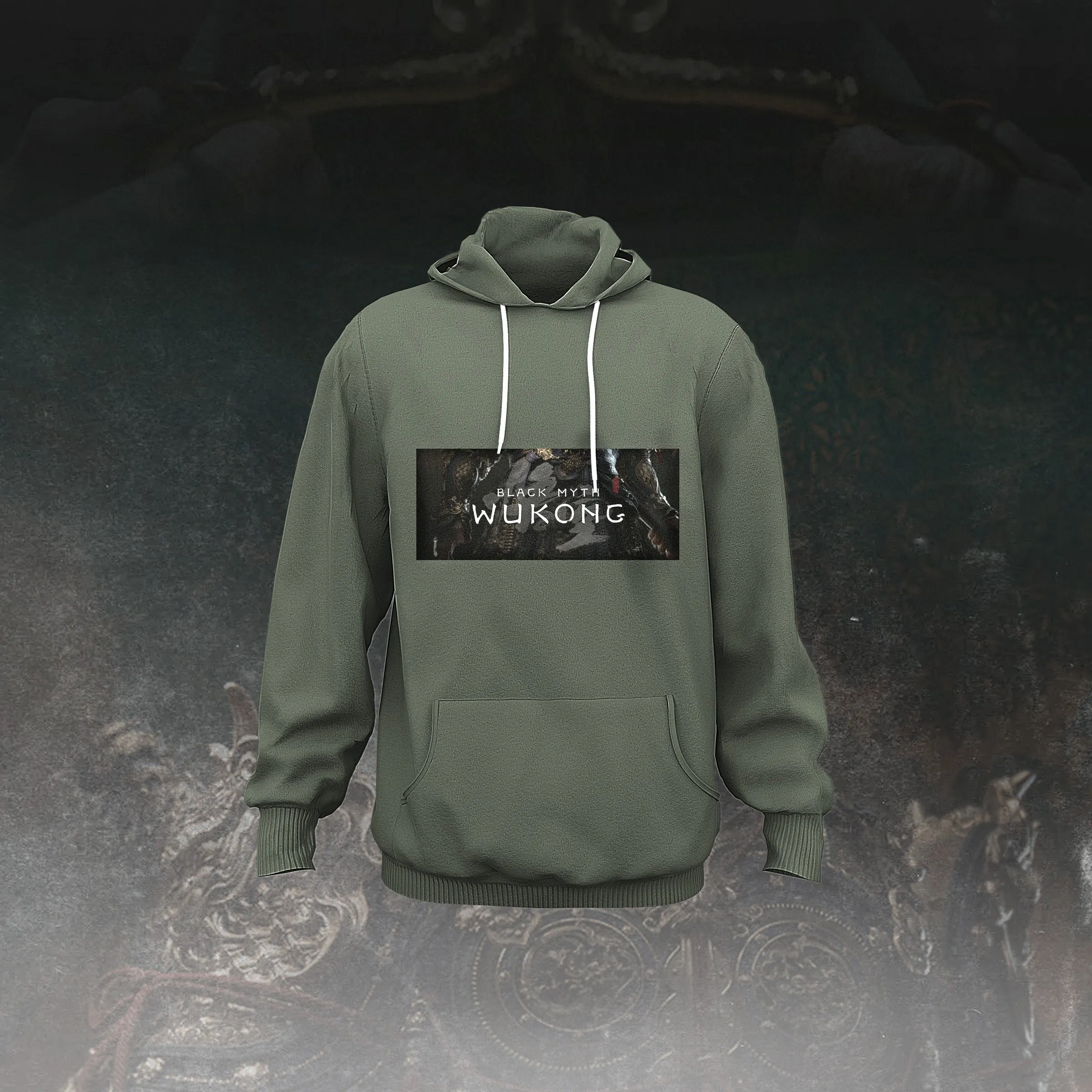 WuKong XIII Army Green All-Over Print Men's Pullover Hoodie sold by Archiify