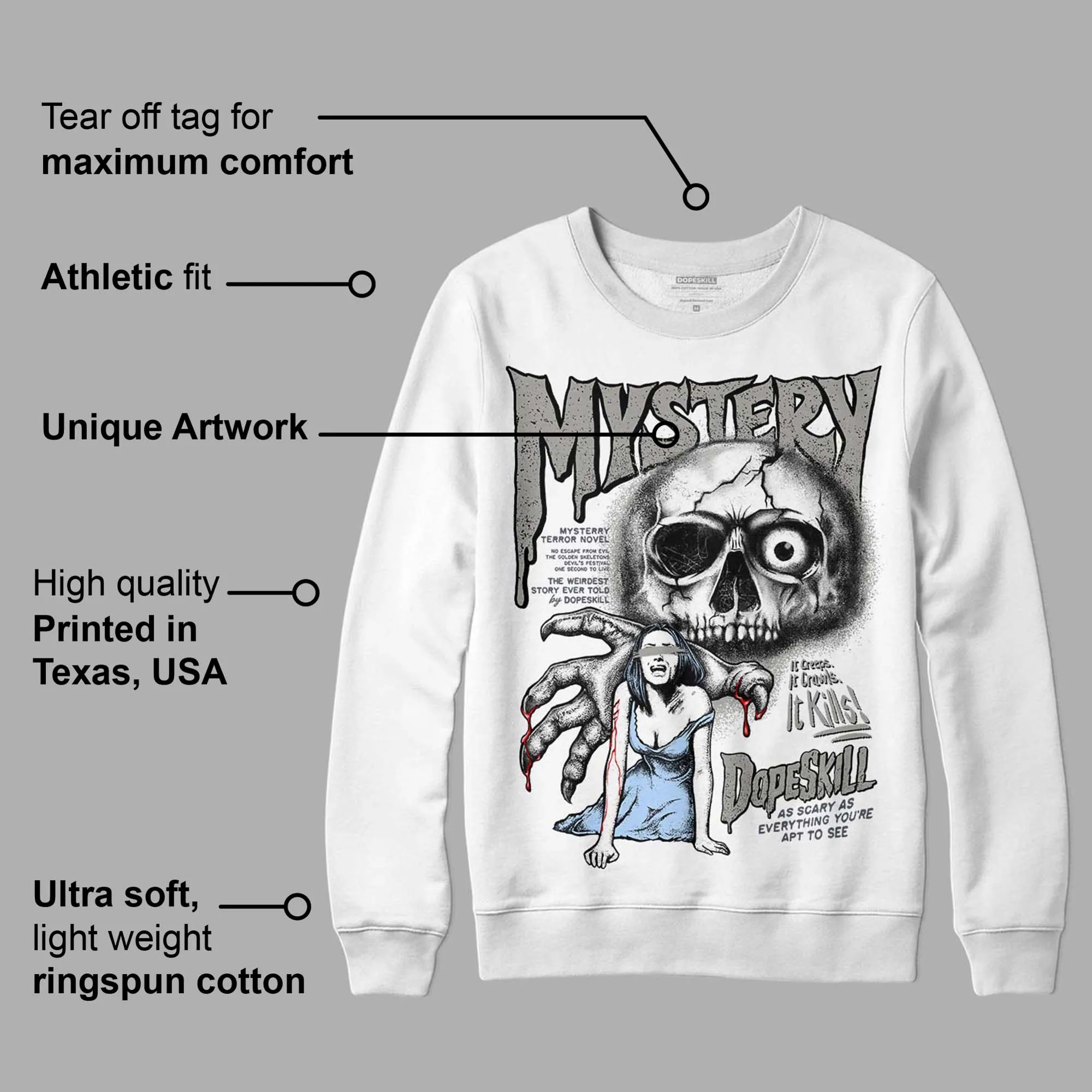 Cool Grey 6s DopeSkill Sweatshirt Mystery Ghostly Grasp Graphic sold by Archiify product image thumbnail 3