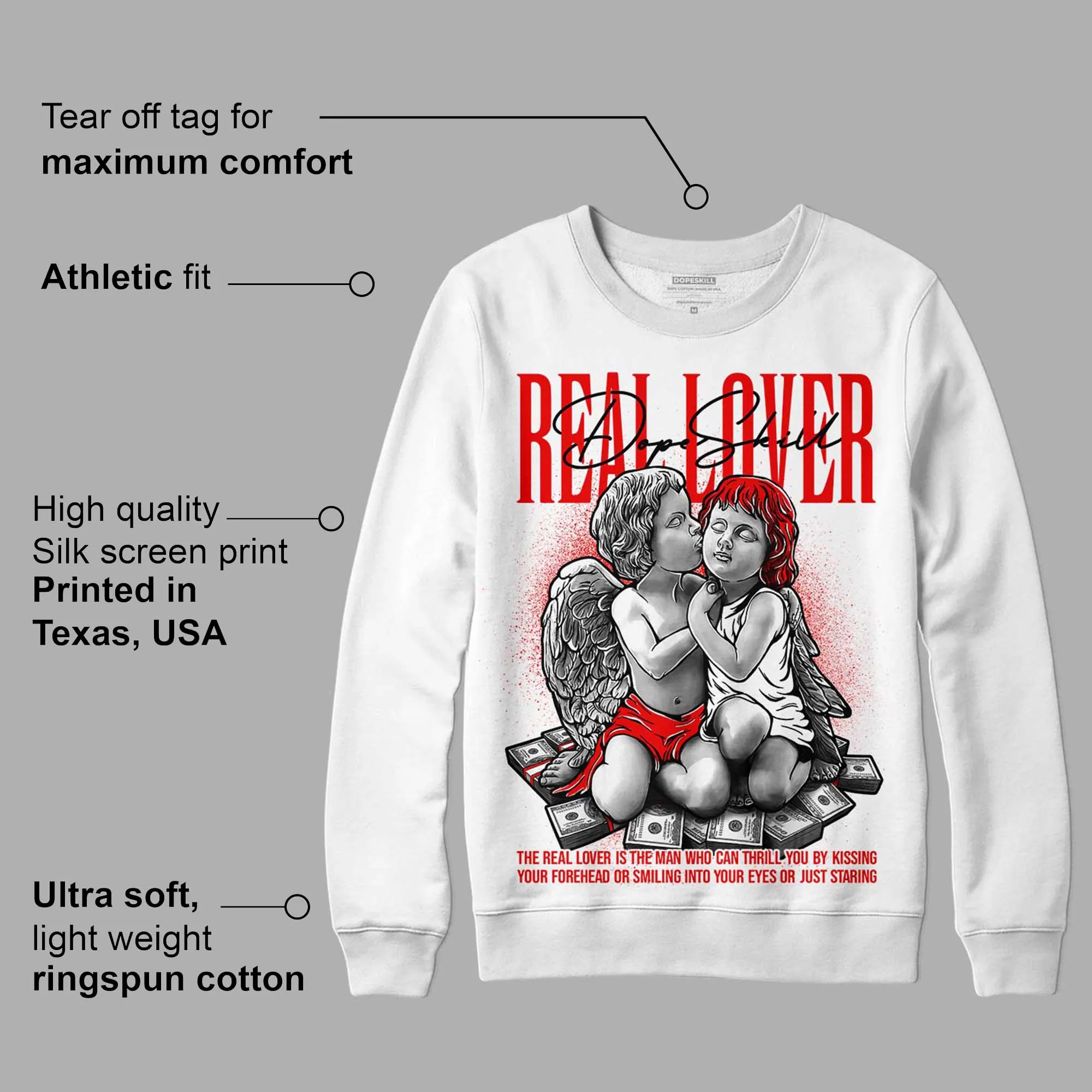 Cherry 11s DopeSkill Sweatshirt Real Lover Graphic sold by Archiify product image thumbnail 3