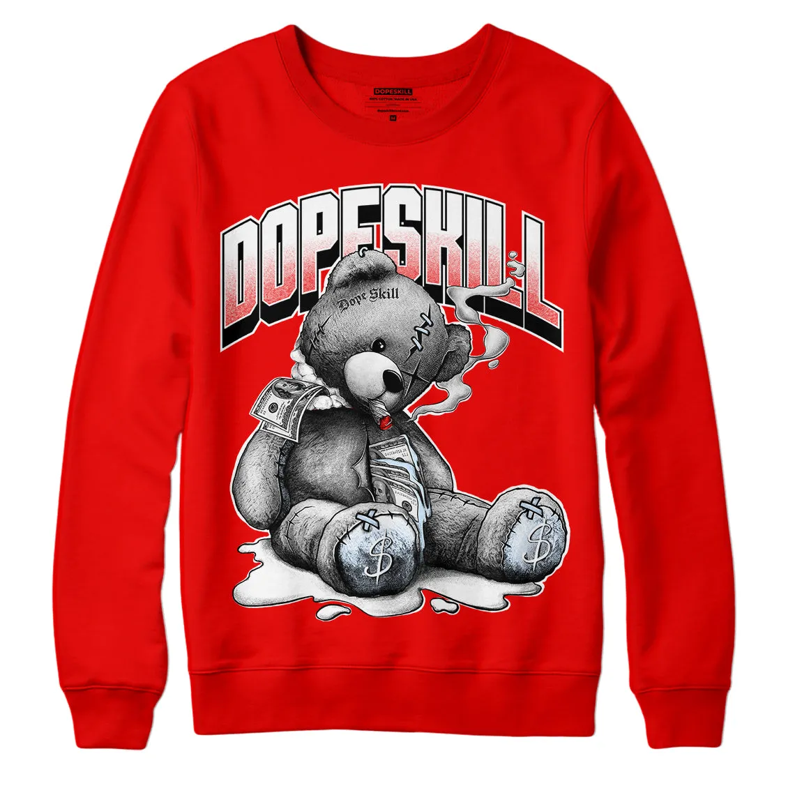 Cherry 11s DopeSkill Varsity Red Sweatshirt Sick Bear Graphic sold by Archiify