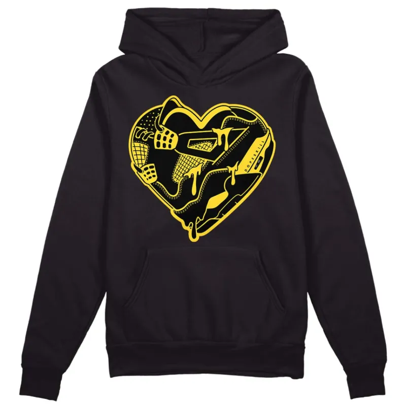 Black Tour Yellow AJ 4 Thunder DopeSkill Hoodie Sweatshirt Heart AJ 4 Graphic sold by Archiify