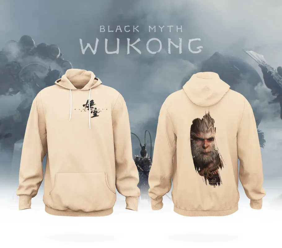 WuKong XII Khaki All-Over Print Men's Pullover Hoodie sold by Archiify