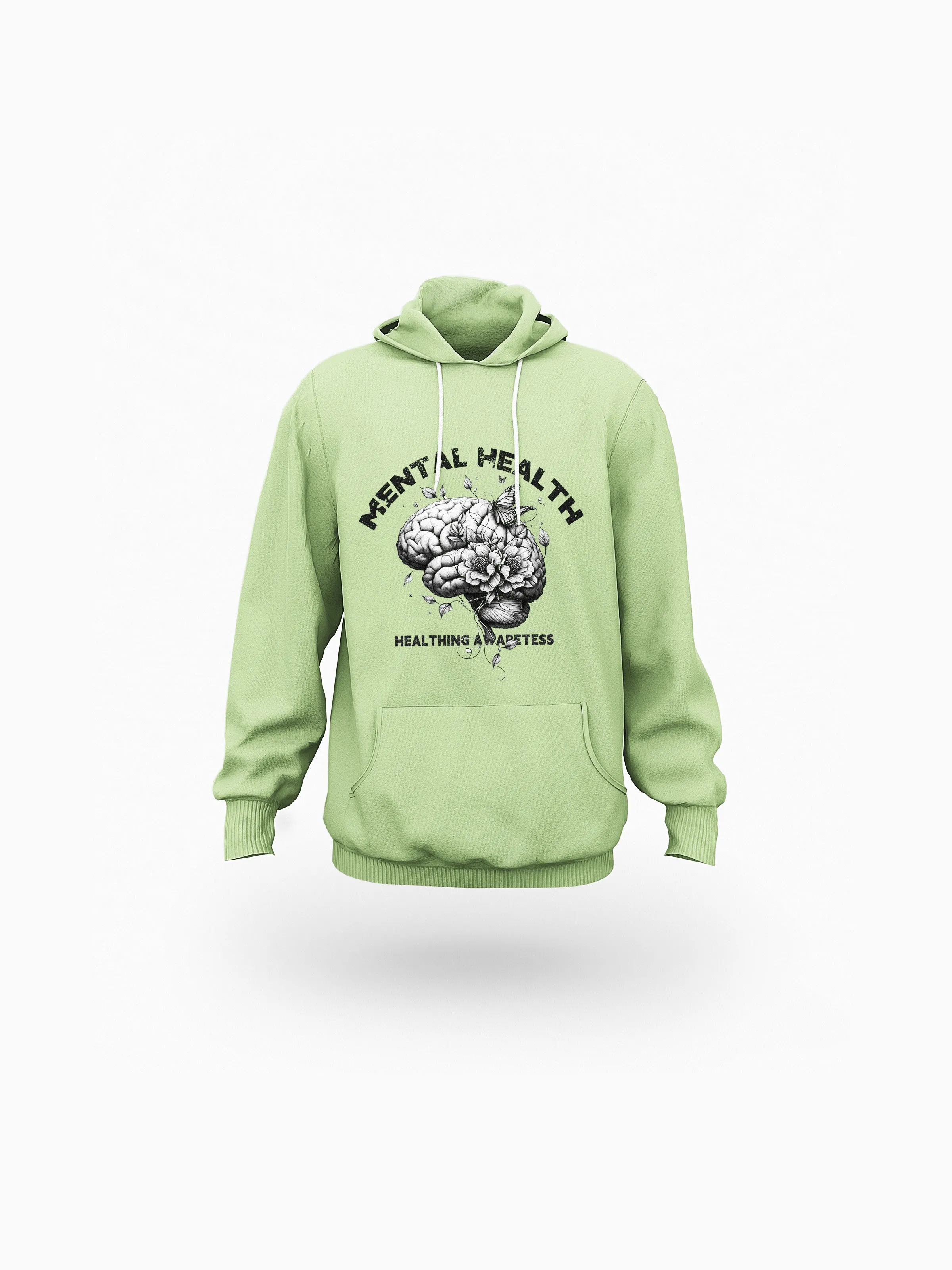 ‘Mental Green’ Eco-friendly All-Over Print Unisex Pullover Hoodie sold by Archiify product image thumbnail 2