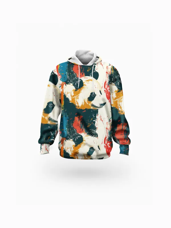 Colorful Panda Printed Women's Long Hoodie sold by Archiify