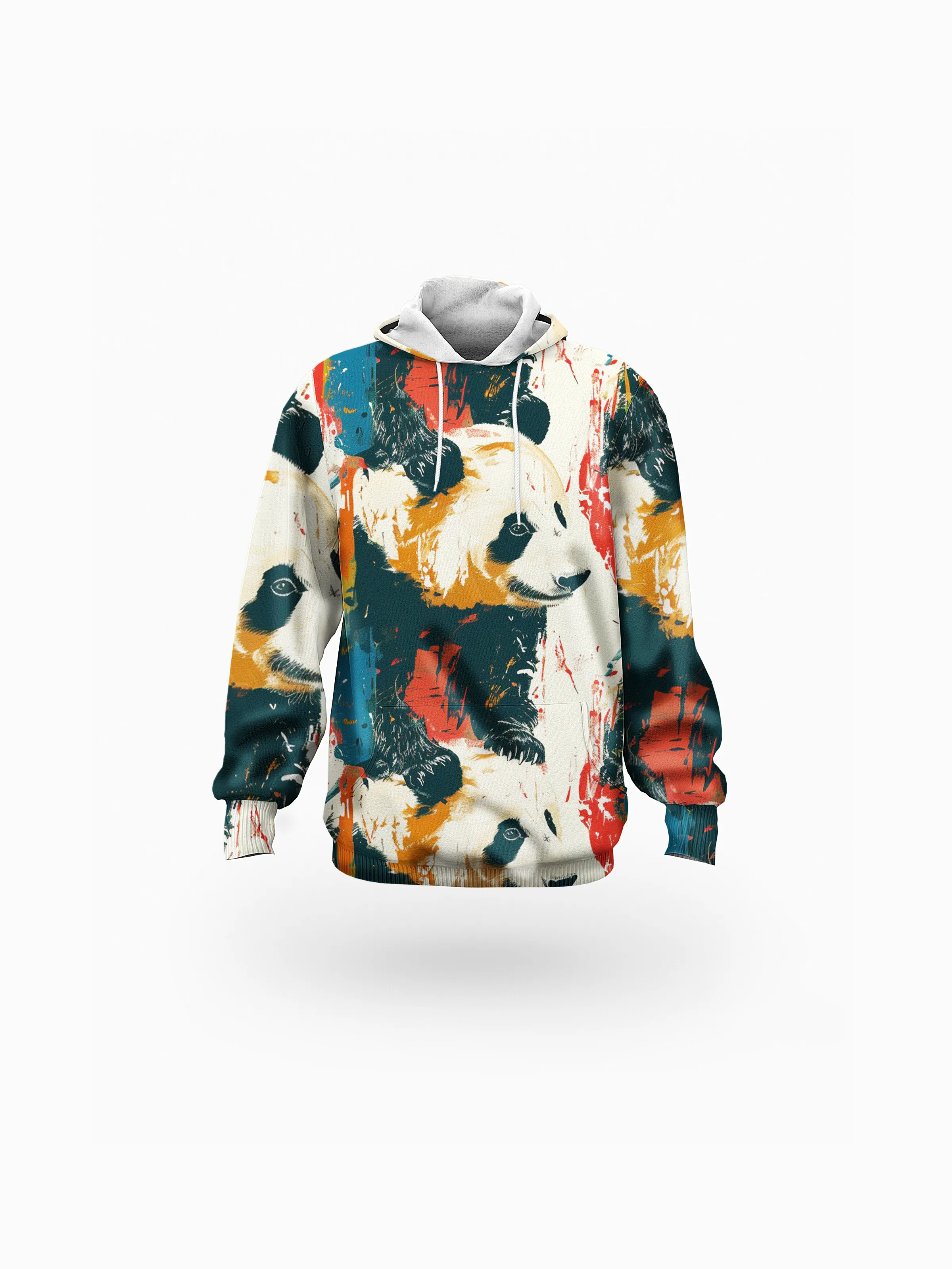 Colorful Panda Printed Women's Long Hoodie sold by Archiify