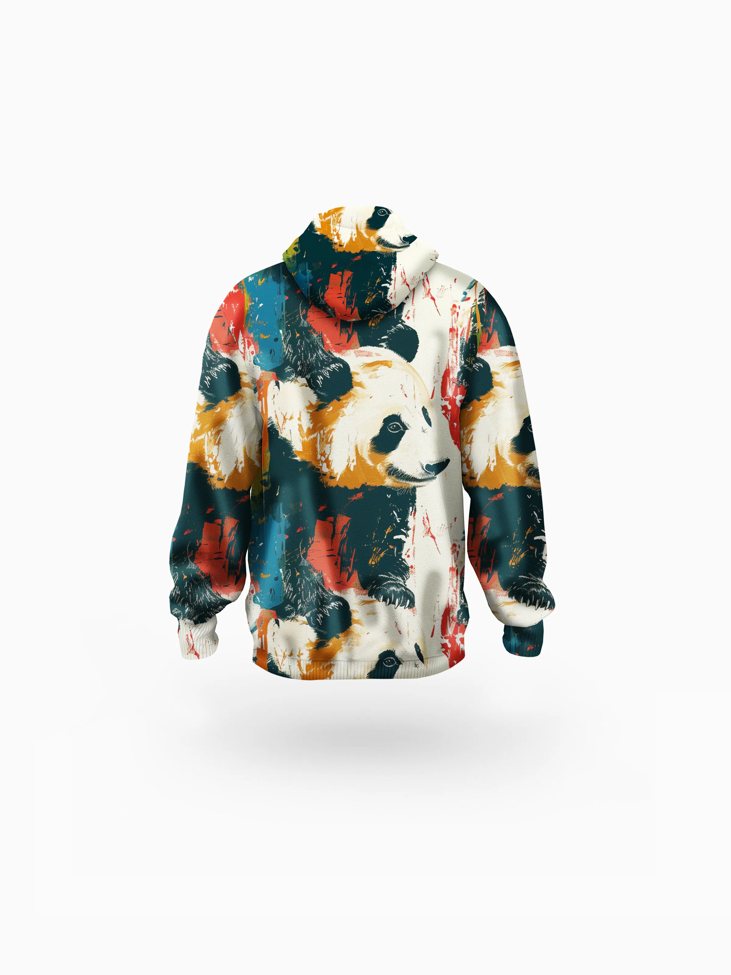 Colorful Panda Printed Women's Long Hoodie sold by Archiify product image thumbnail 2