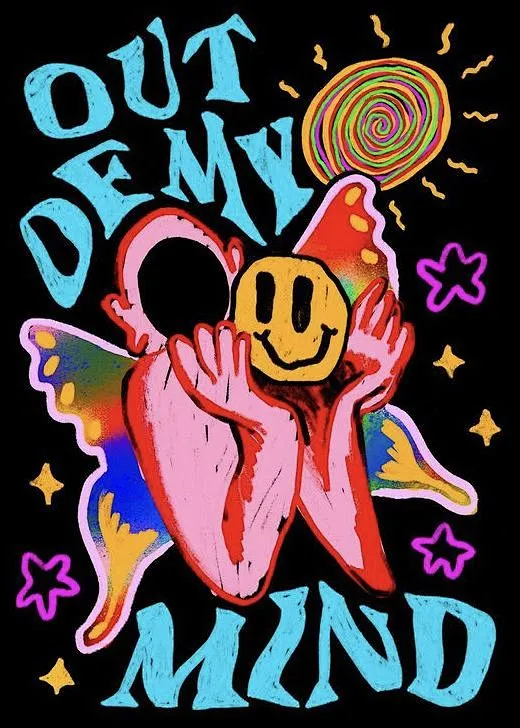 Smiley Graffiti Print Unisex Plus Fleece Pullover Hoodie sold by Archiify product image thumbnail 2