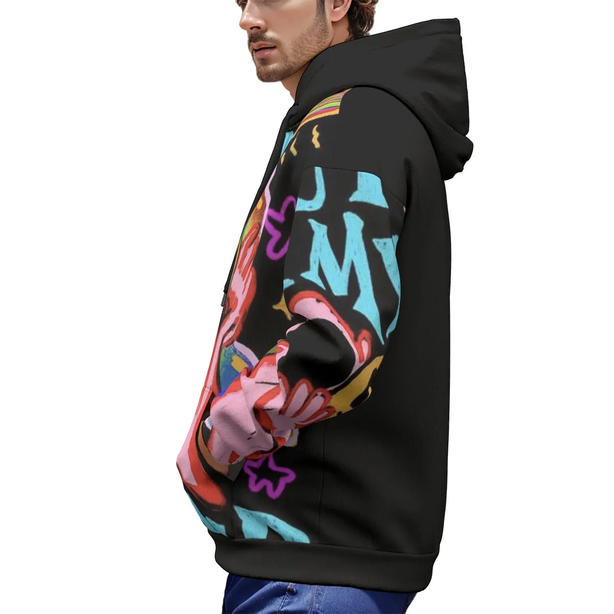 Smiley Graffiti Print Unisex Plus Fleece Pullover Hoodie sold by Archiify product image thumbnail 4