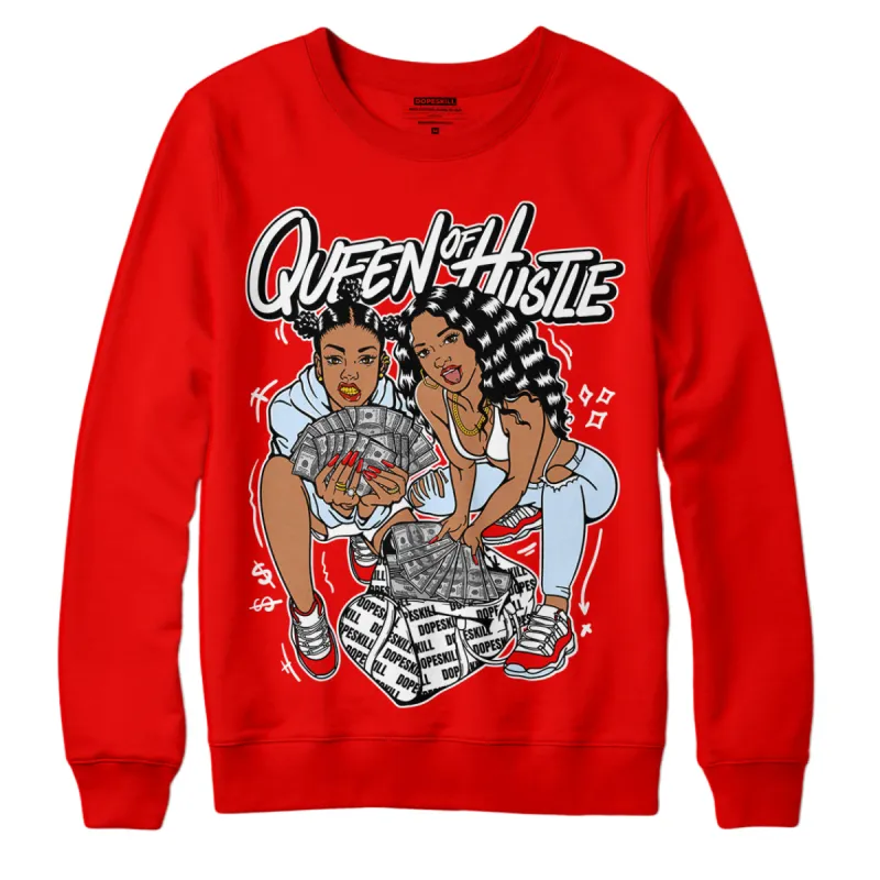 Cherry 11s DopeSkill Varsity Red Sweatshirt Queen Of Hustle Graphic sold by Archiify