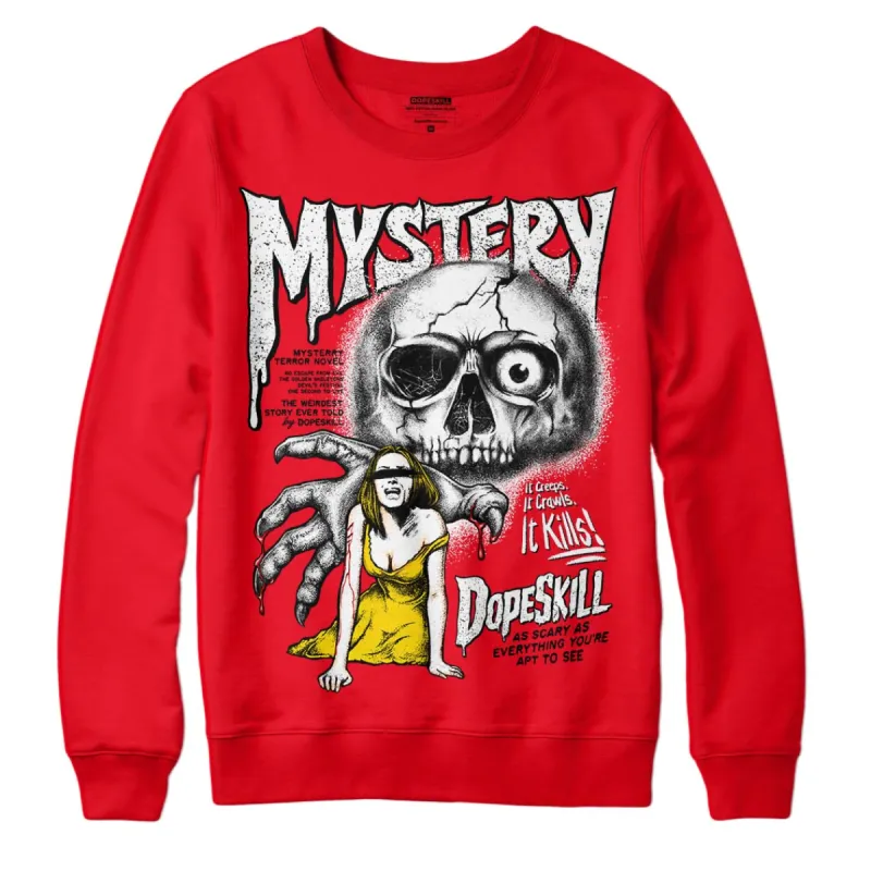 Red Thunder 4s DopeSkill Red Sweatshirt Mystery Ghostly Grasp Graphic sold by Archiify