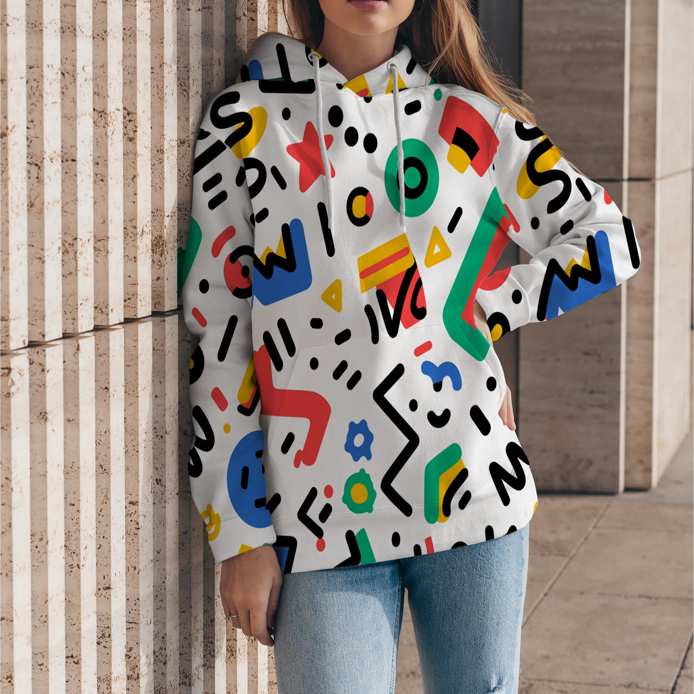 Women's Alphabet Graffiti Print Hoodie sold by Archiify product image thumbnail 5
