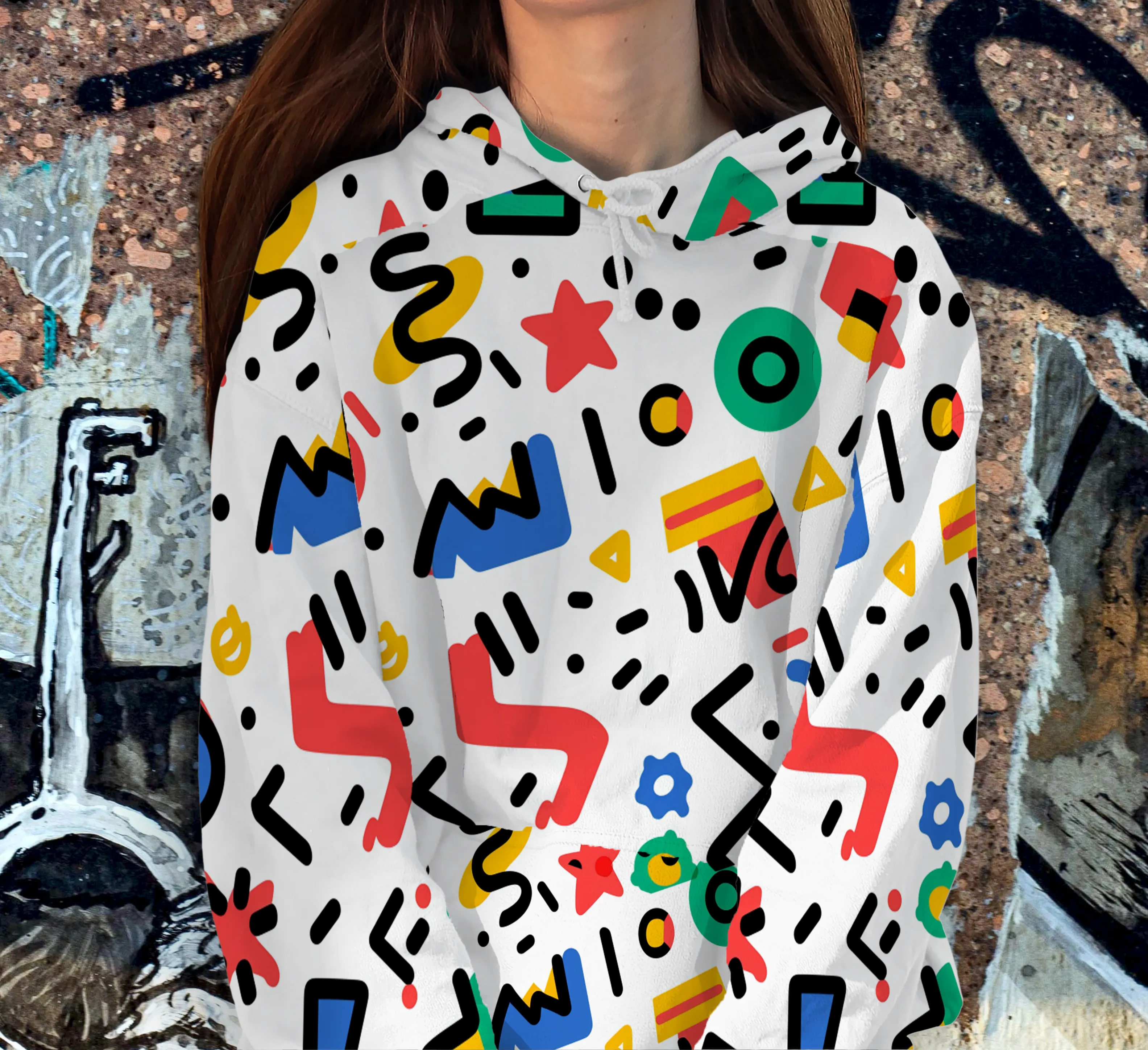 Women's Alphabet Graffiti Print Hoodie sold by Archiify product image thumbnail 4