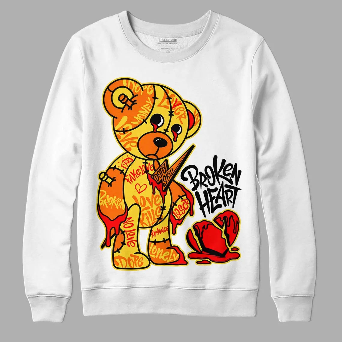 Black Tour Yellow AJ 4 Thunder DopeSkill Sweatshirt Broken Heart Graphic sold by Archiify product image thumbnail 2