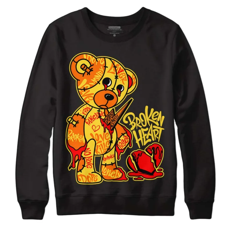 Black Tour Yellow AJ 4 Thunder DopeSkill Sweatshirt Broken Heart Graphic sold by Archiify