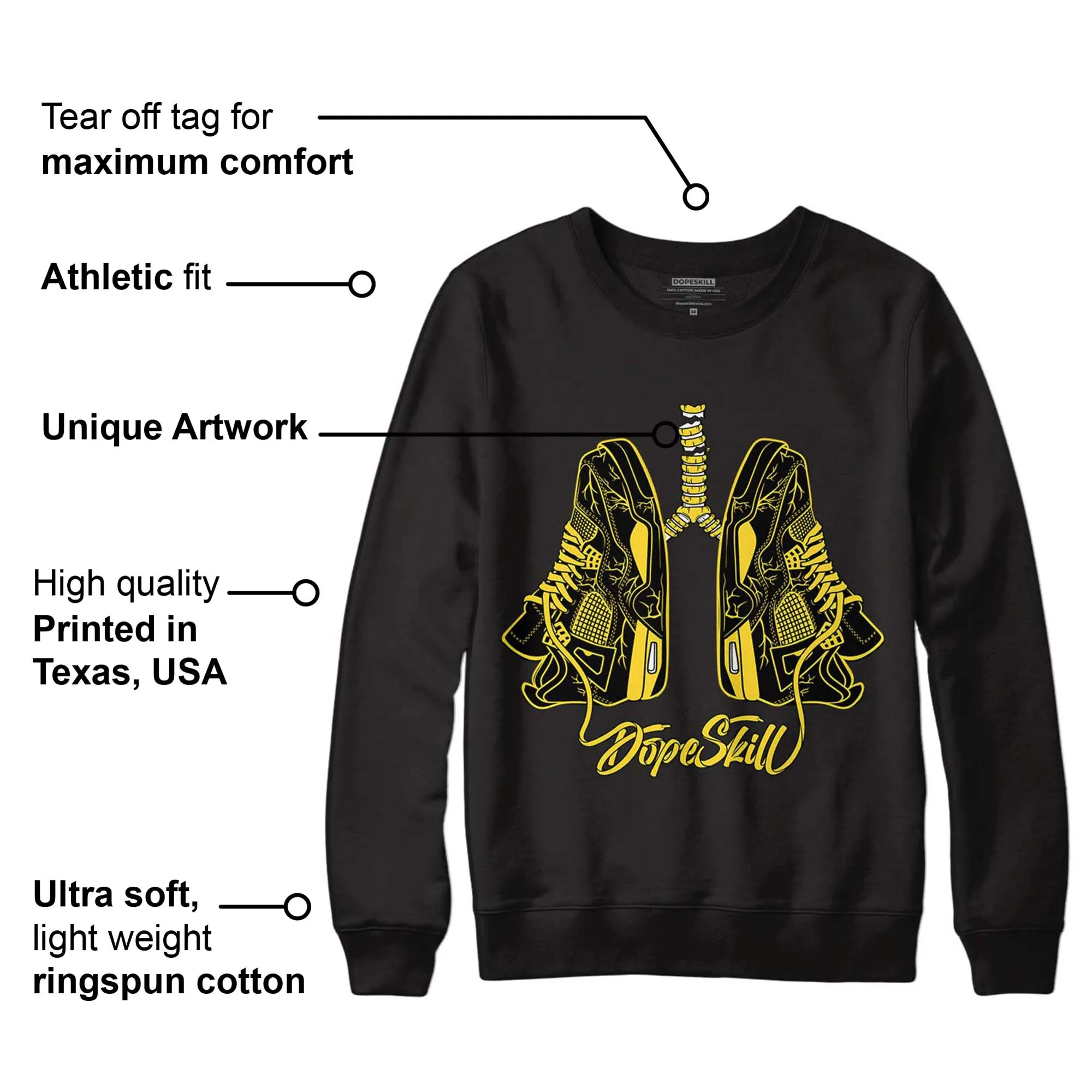 Black Tour Yellow AJ 4 Thunder DopeSkill Sweatshirt Breathe Graphic sold by Archiify product image thumbnail 3