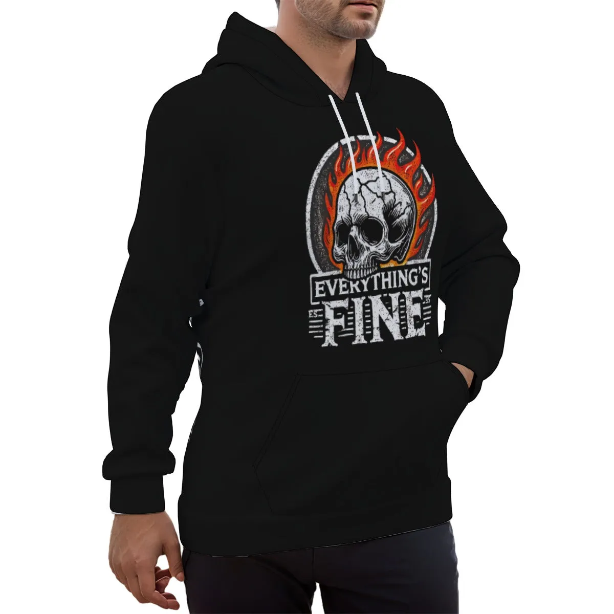 Flameskull Ⅰ Black Eco-friendly All-Over Print Unisex Pullover Hoodie sold by Archiify product image thumbnail 4