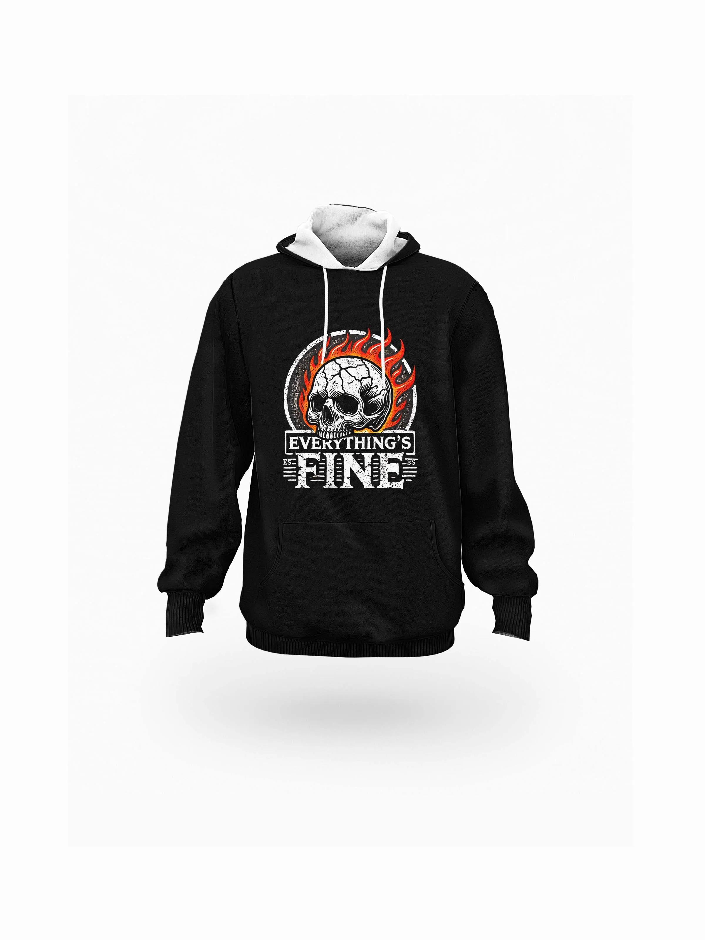 Flameskull Ⅰ Black Eco-friendly All-Over Print Unisex Pullover Hoodie sold by Archiify