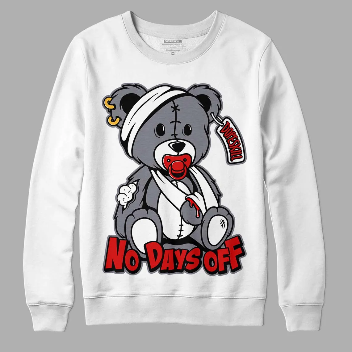 Fire Red 9s DopeSkill Sweatshirt Hurt Bear Graphic sold by Archiify product image thumbnail 5