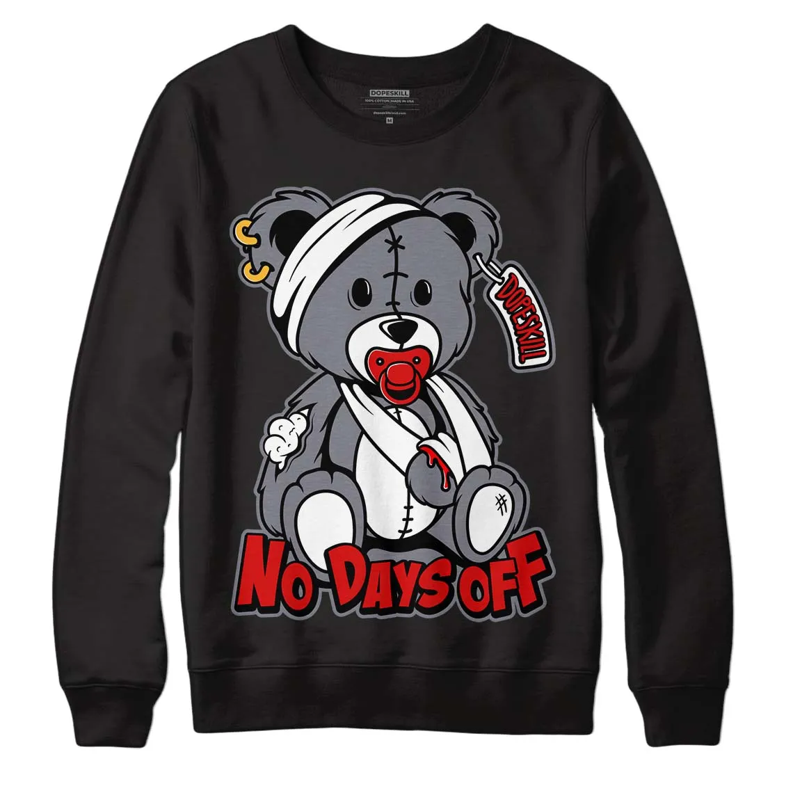 Fire Red 9s DopeSkill Sweatshirt Hurt Bear Graphic sold by Archiify product image thumbnail 2
