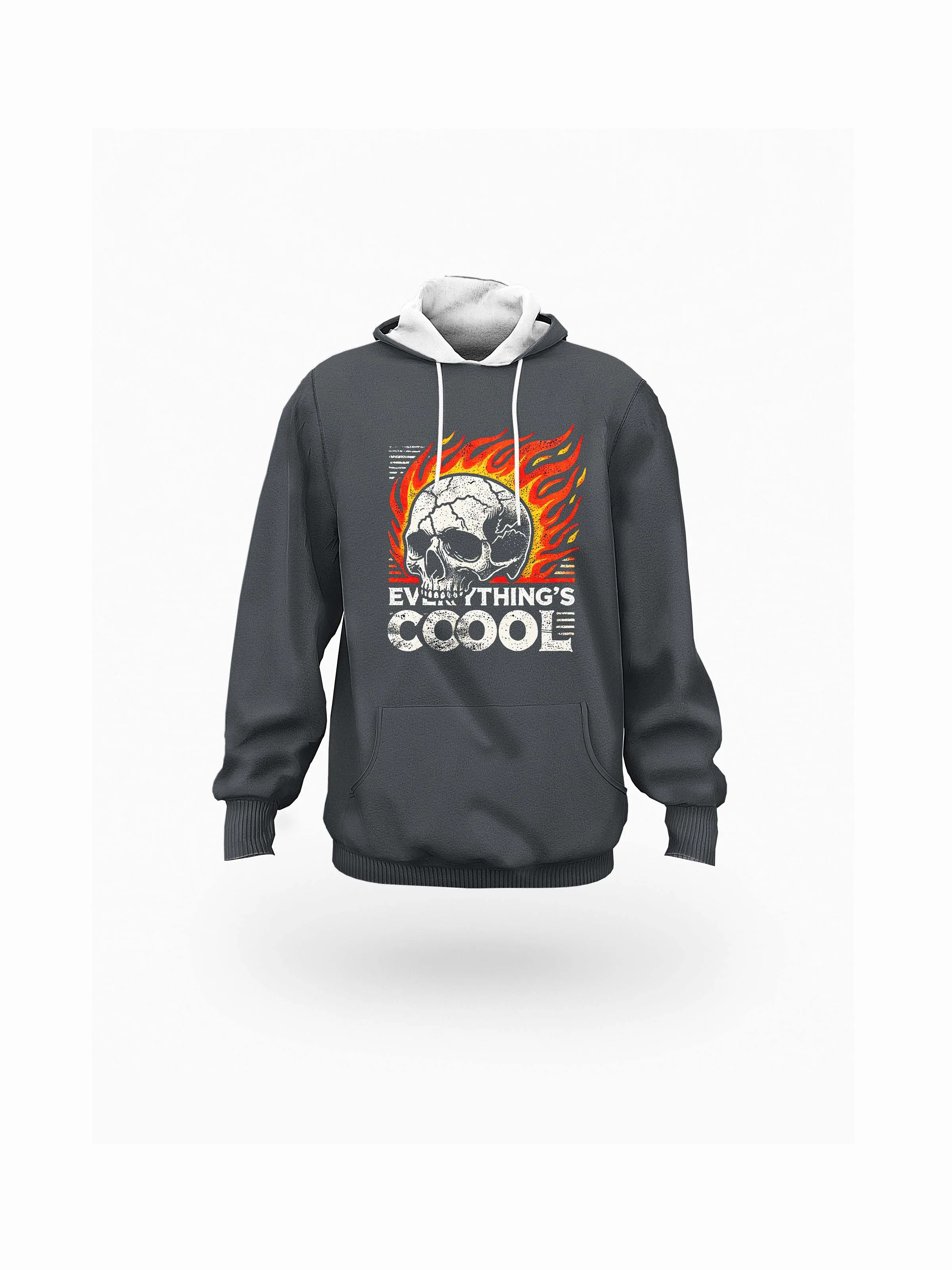 Flameskull Ⅱ Luna Grey Eco-friendly All-Over Print Unisex Pullover Hoodie sold by Archiify