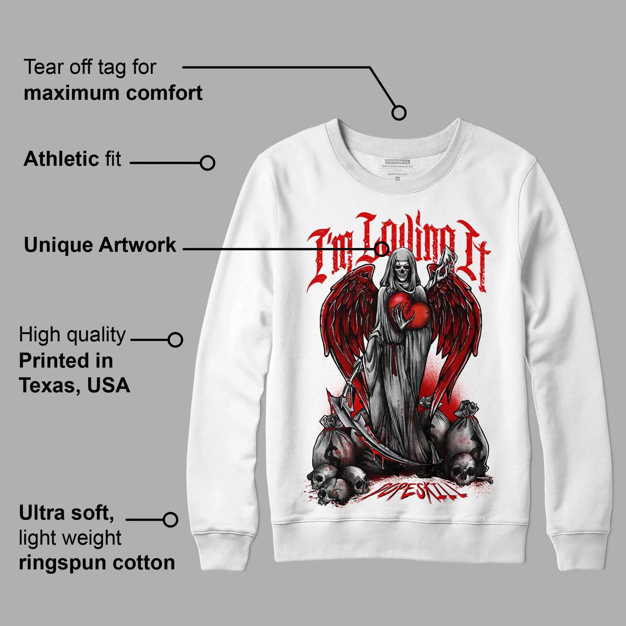 Red Cement 4S DopeSkill Sweatshirt New I'm Loving It Graphic sold by Archiify product image thumbnail 3