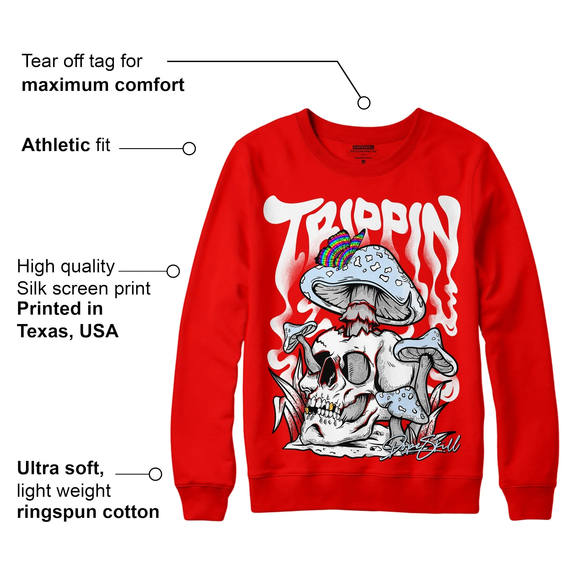 Cherry 11s DopeSkill Varsity Red Sweatshirt Trippin Graphic sold by Archiify product image thumbnail 2