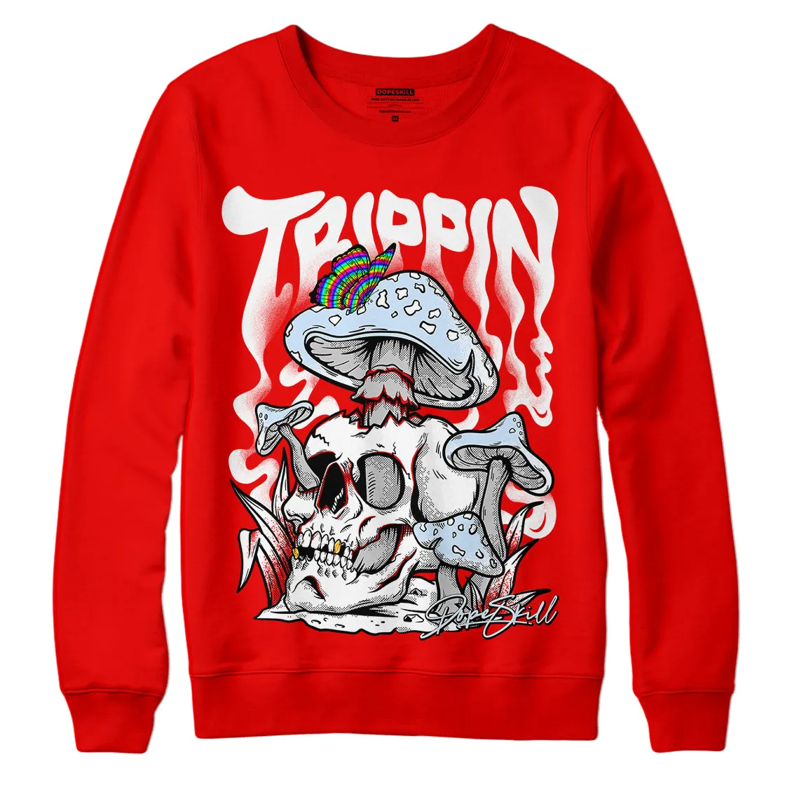 Cherry 11s DopeSkill Varsity Red Sweatshirt Trippin Graphic sold by Archiify