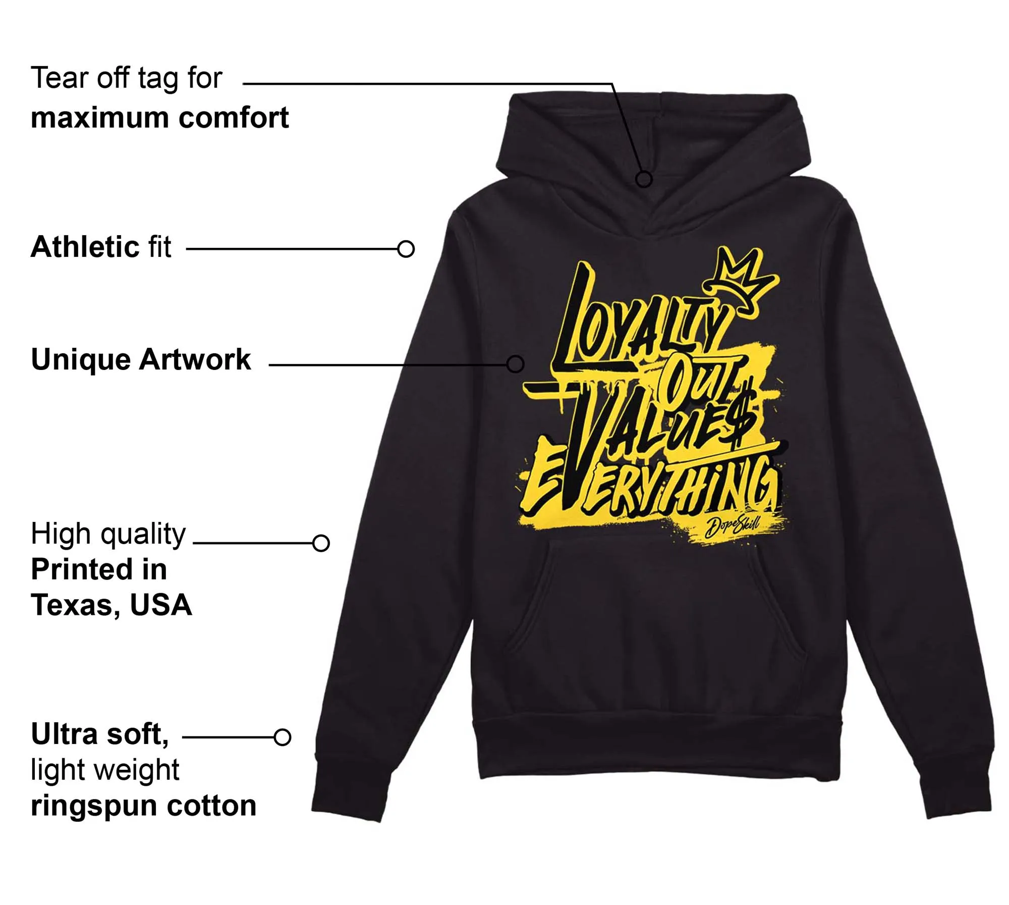 Black Tour Yellow AJ 4 Thunder DopeSkill Hoodie Sweatshirt LOVE Graphic sold by Archiify product image thumbnail 3