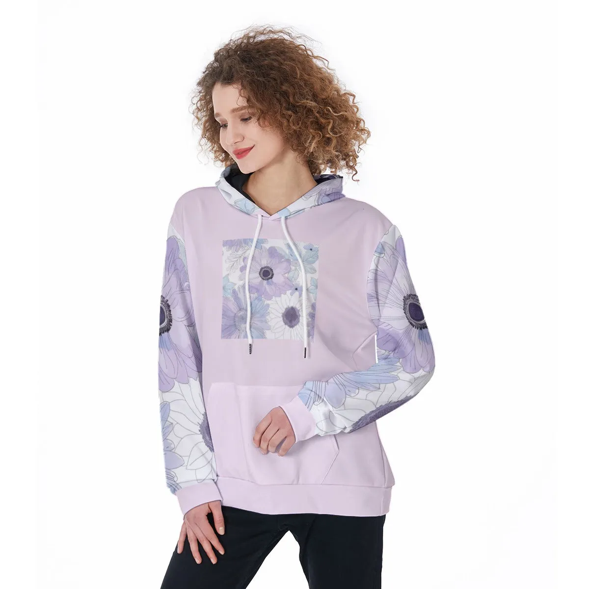 Women's Purple Floral Hoodie sold by Archiify product image thumbnail 4