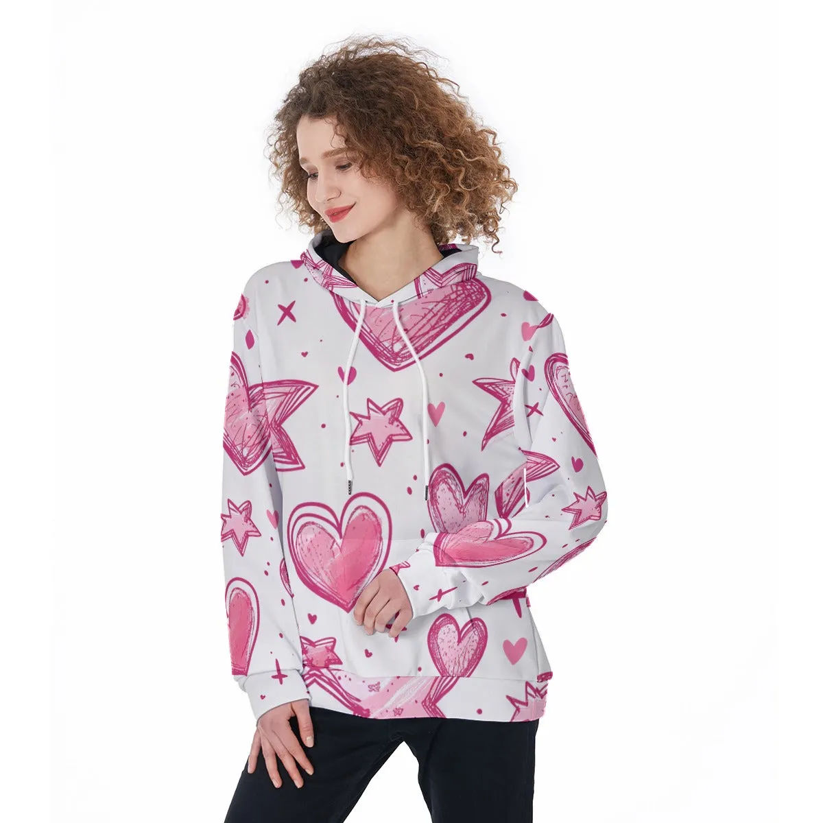 Pink Heart Customized Women's Hoodie sold by Archiify product image thumbnail 5