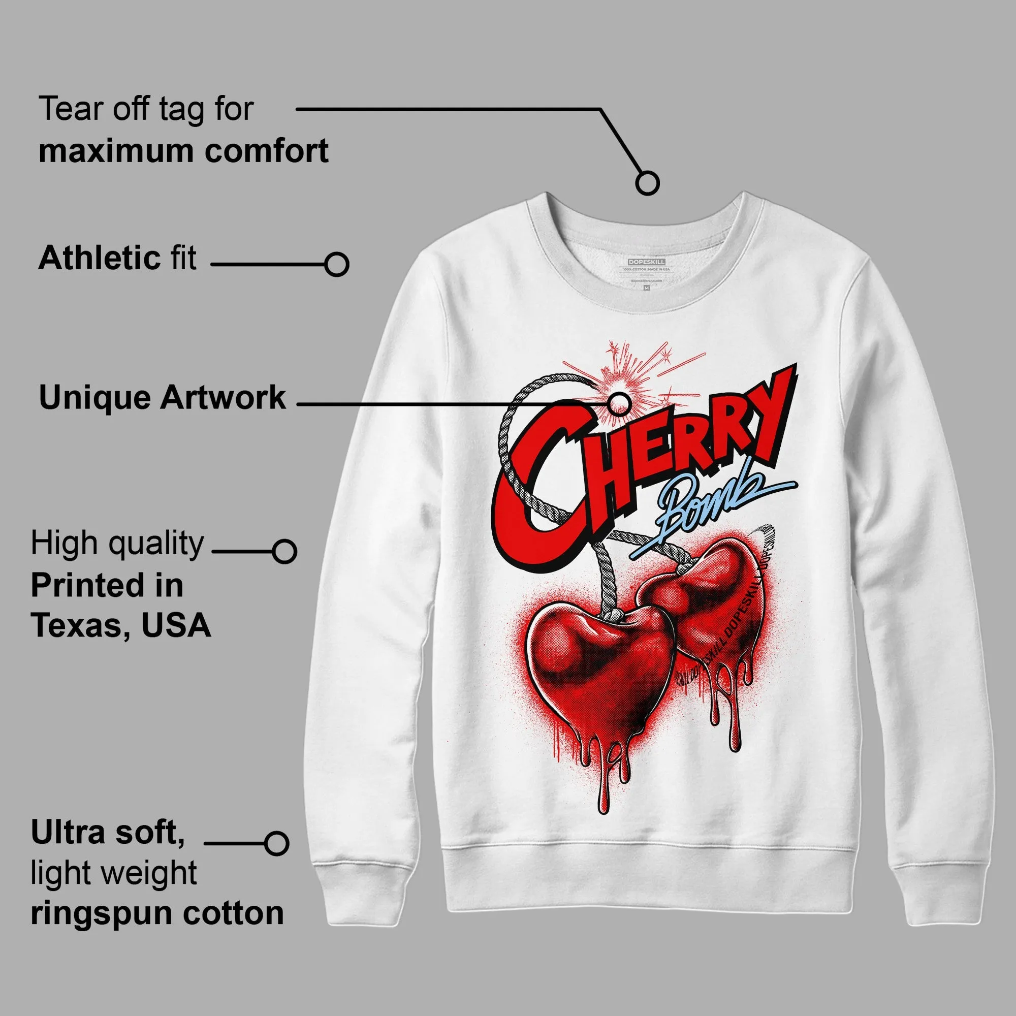 Cherry 11s DopeSkill Sweatshirt Cherry Bomb Graphic sold by Archiify product image thumbnail 3