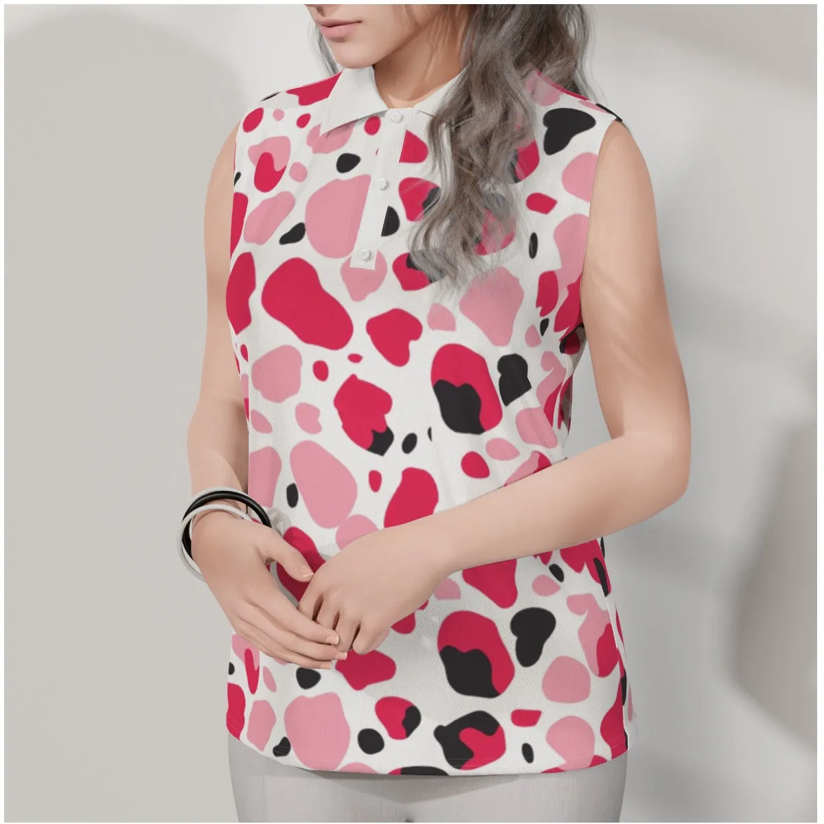 All-Over Print Women's Sleeveless POLO Shirt sold by Archiify product image thumbnail 2