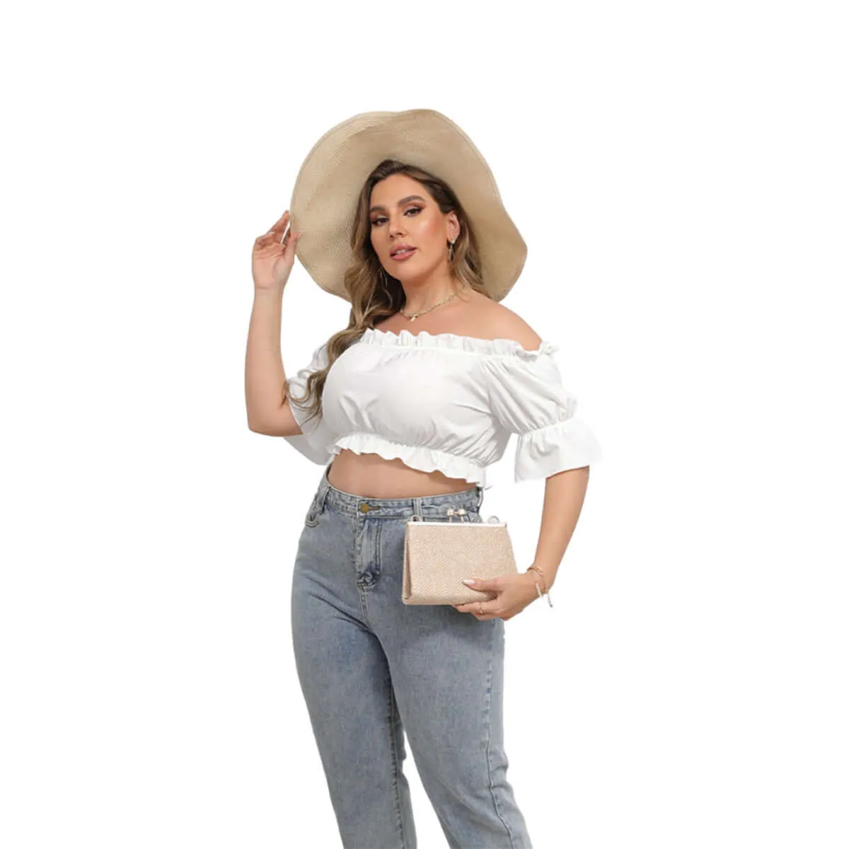 Cottagecore Women's Floral Print Off Shoulder Blouse With Ruffle Trim sold by Archiify product image thumbnail 3