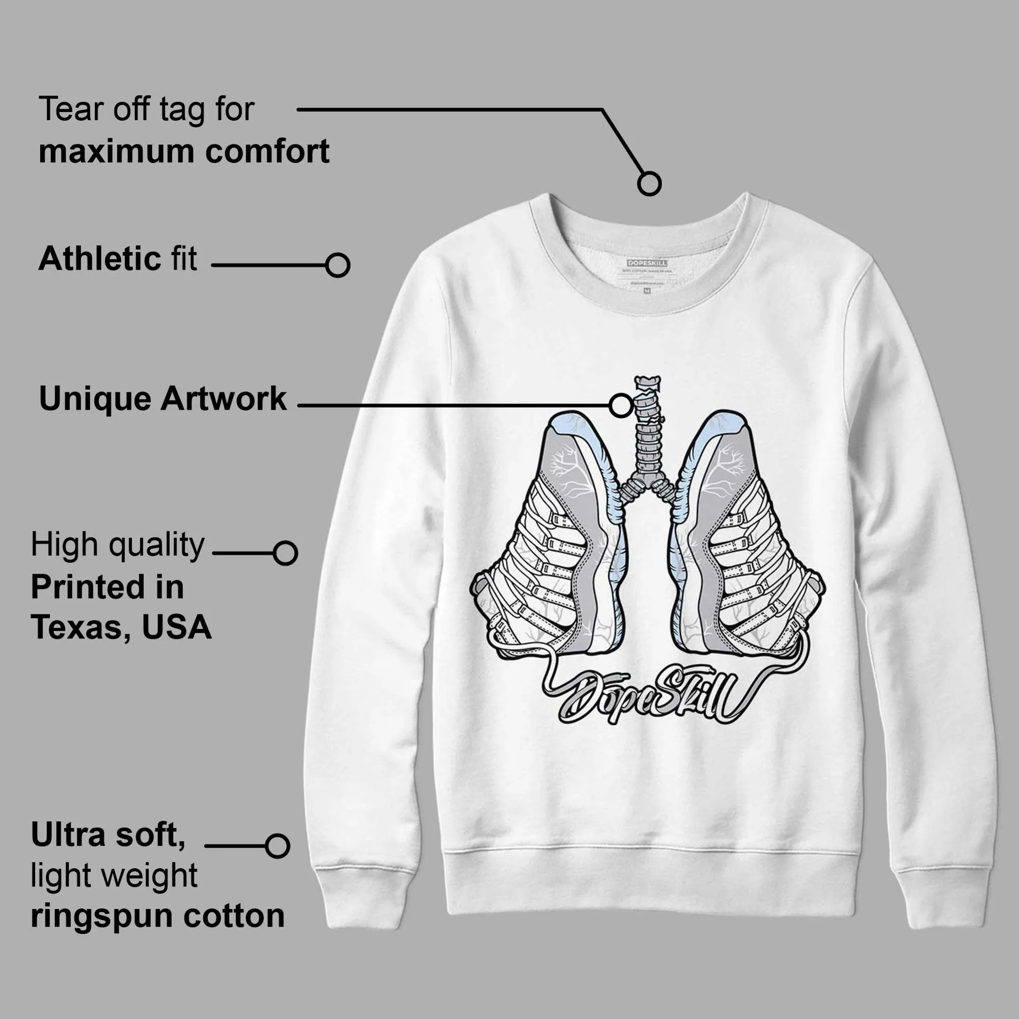 Cement Grey 11s DopeSkill Sweatshirt Breathe Graphic sold by Archiify product image thumbnail 3