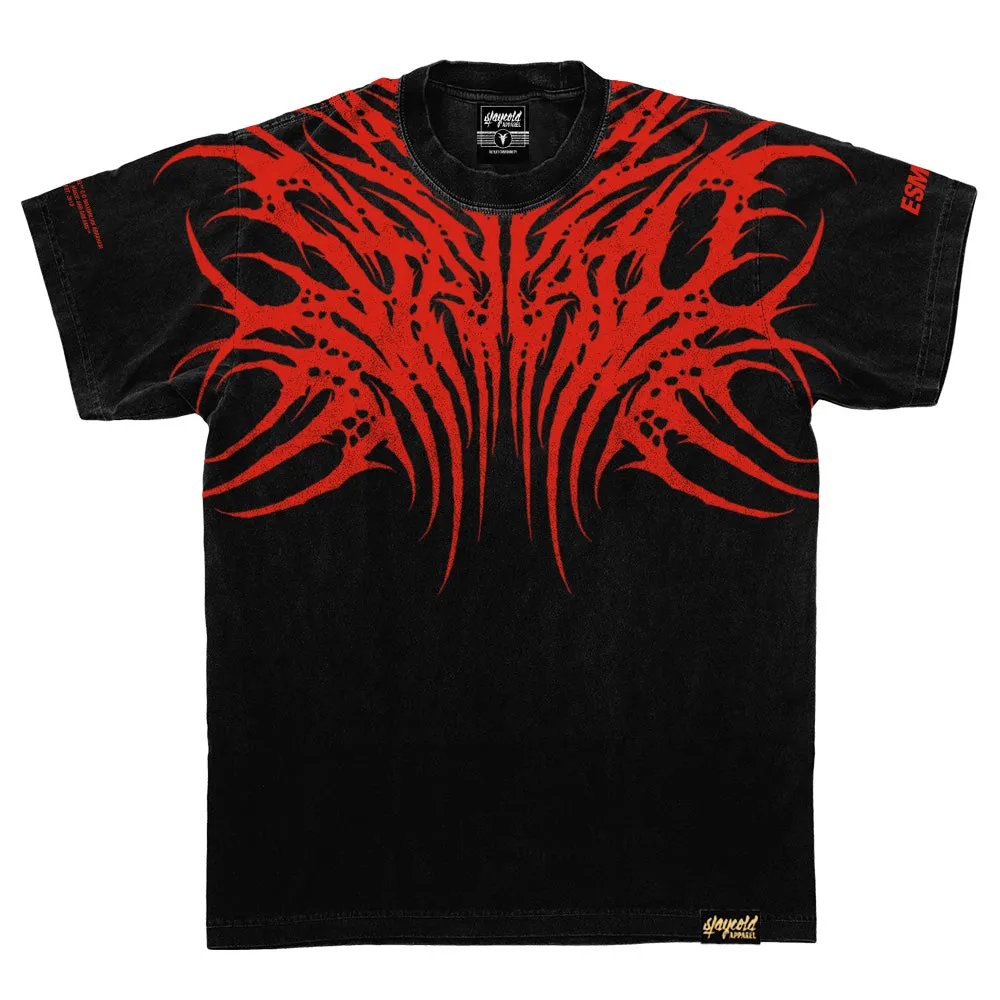 Necroblade (red) - Heavy Oversized T-Shirt black 250GSM sold by Archiify