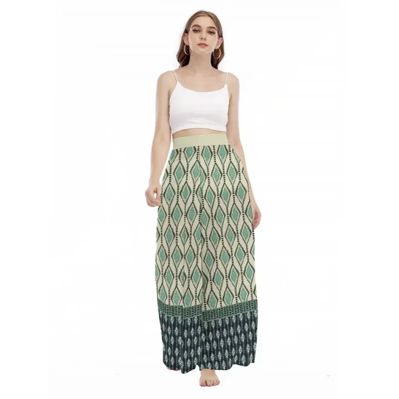 Bohemian Geo Print Women's High Waist Wide Leg Trousers sold by Archiify
