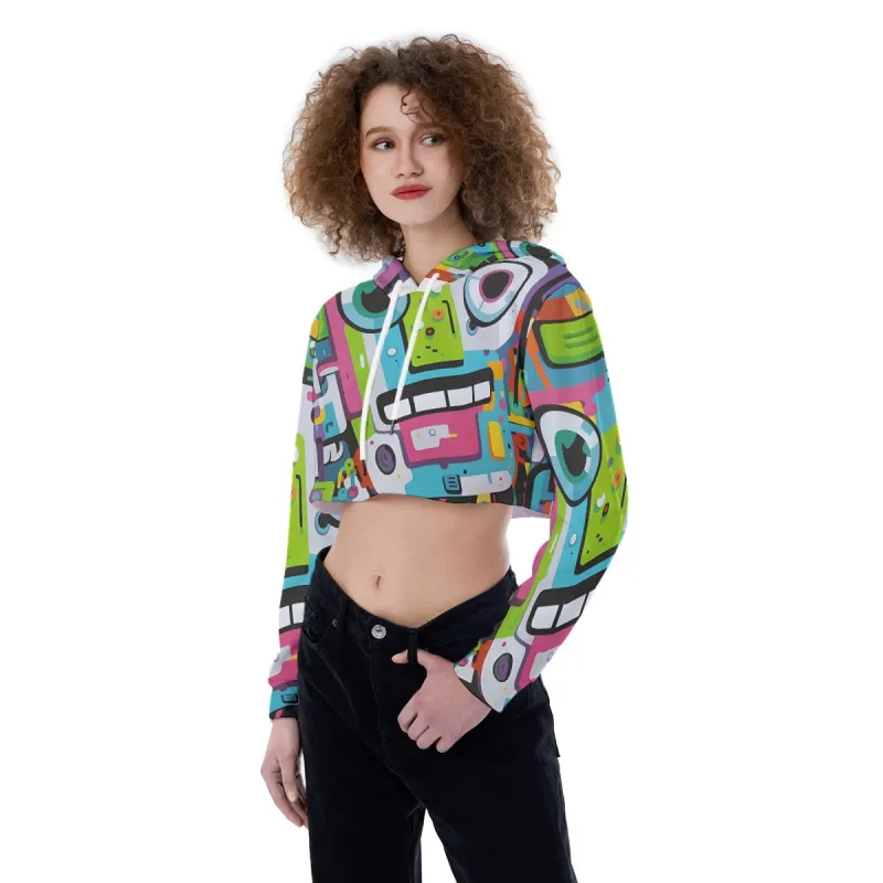 Ghostface Graffiti Print Women's Crop Top Hoodie sold by Archiify