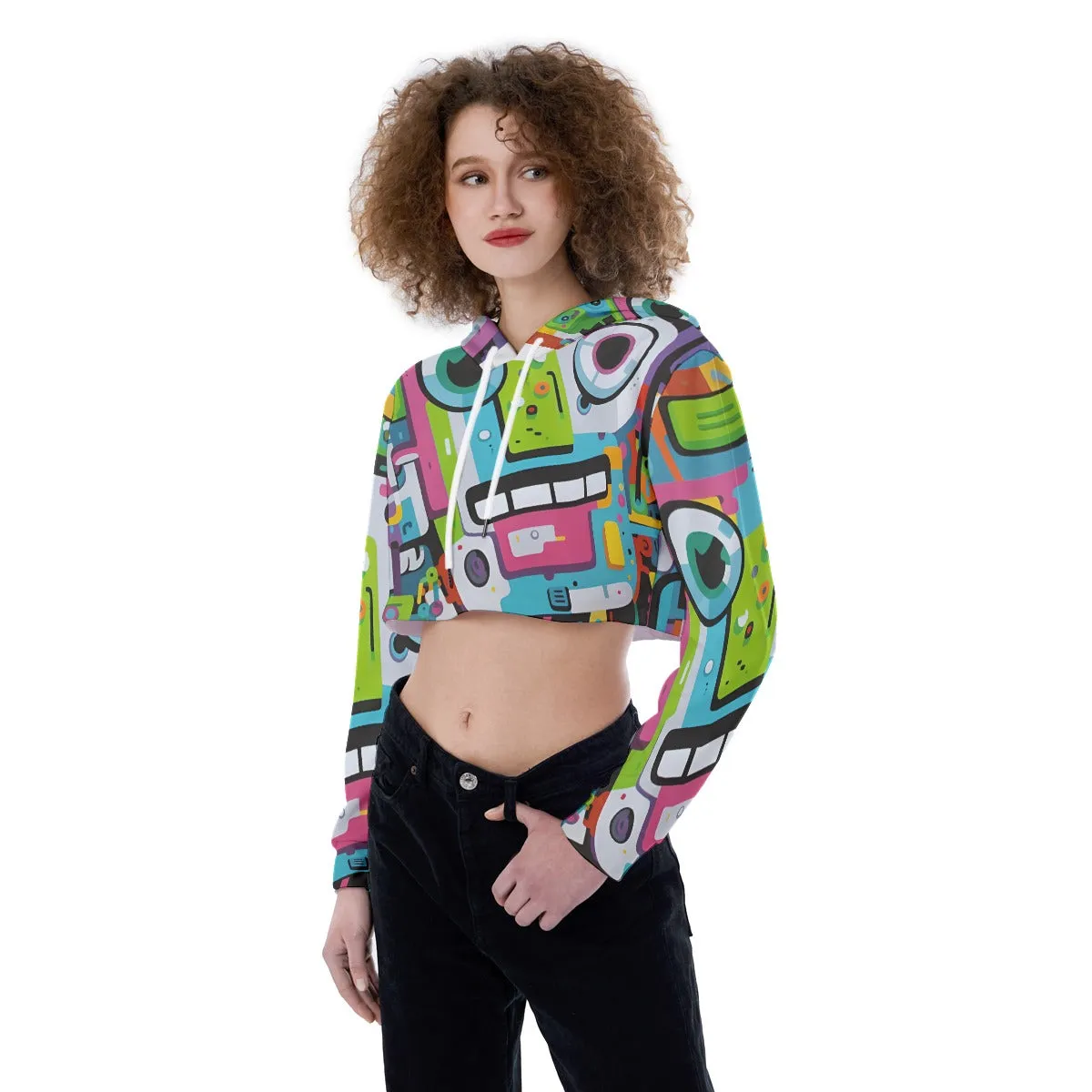 Ghostface Graffiti Print Women's Crop Top Hoodie sold by Archiify