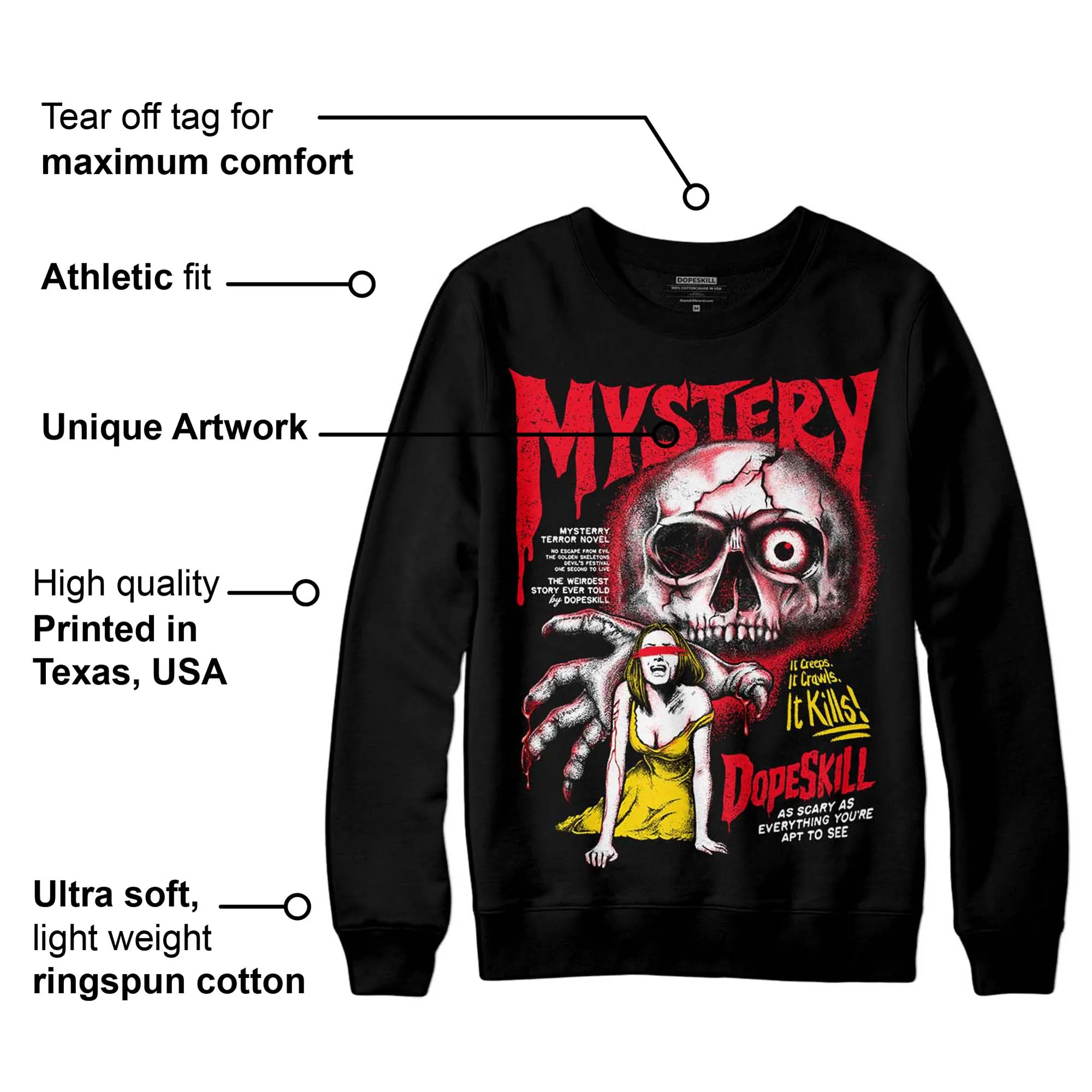 Red Thunder 4s DopeSkill Sweatshirt Mystery Ghostly Grasp Graphic sold by Archiify product image thumbnail 3
