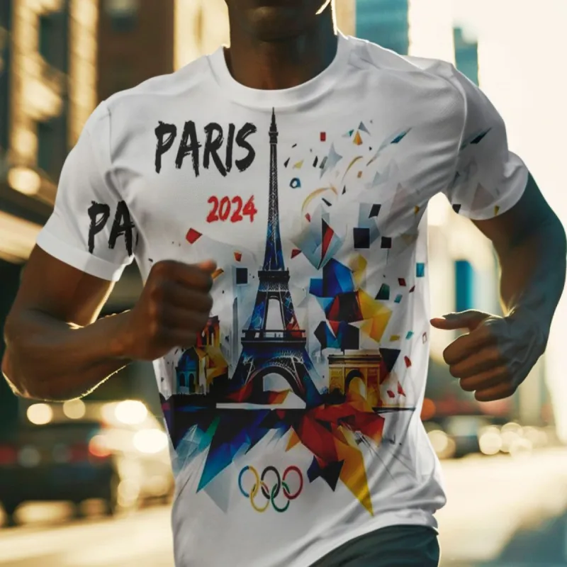 2024 Paris Olympic Men's Tight Surf Clothing With Half Sleeves sold by Archiify