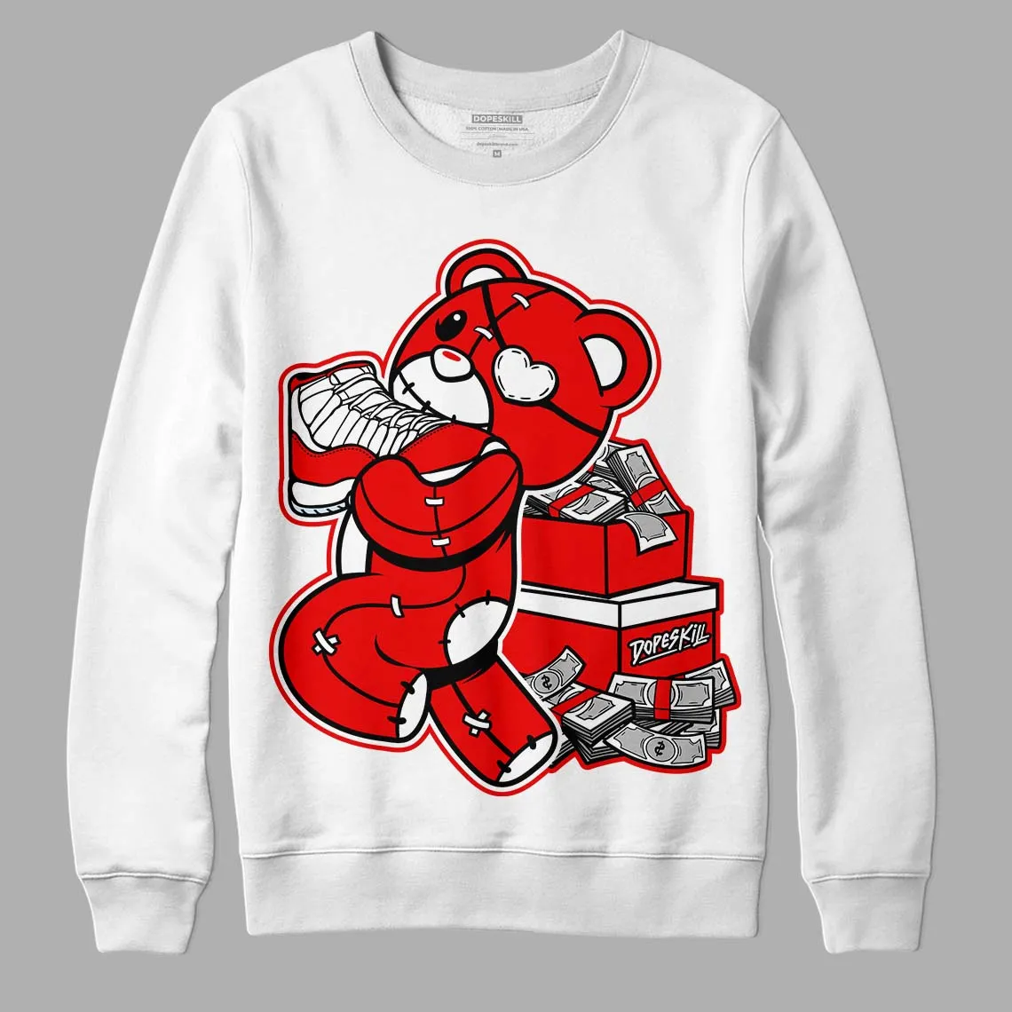 Cherry 11s DopeSkill Sweatshirt Bear Steals Sneaker Graphic sold by Archiify product image thumbnail 5
