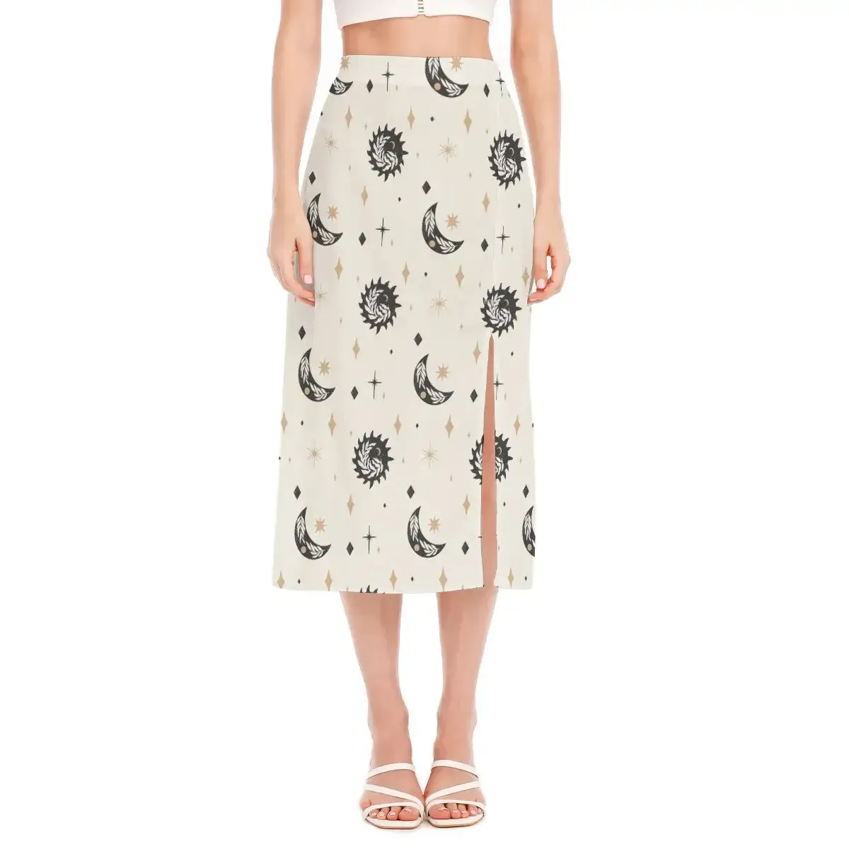 Hippie Style Geo Print Women's High Slit Long Skirt sold by Archiify product image thumbnail 3